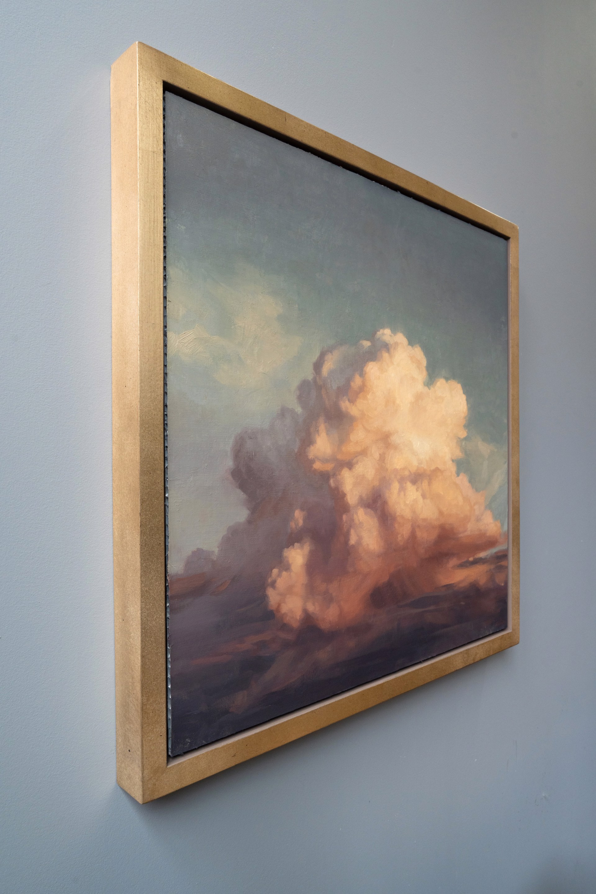 A painting of a large cloud in the sky.