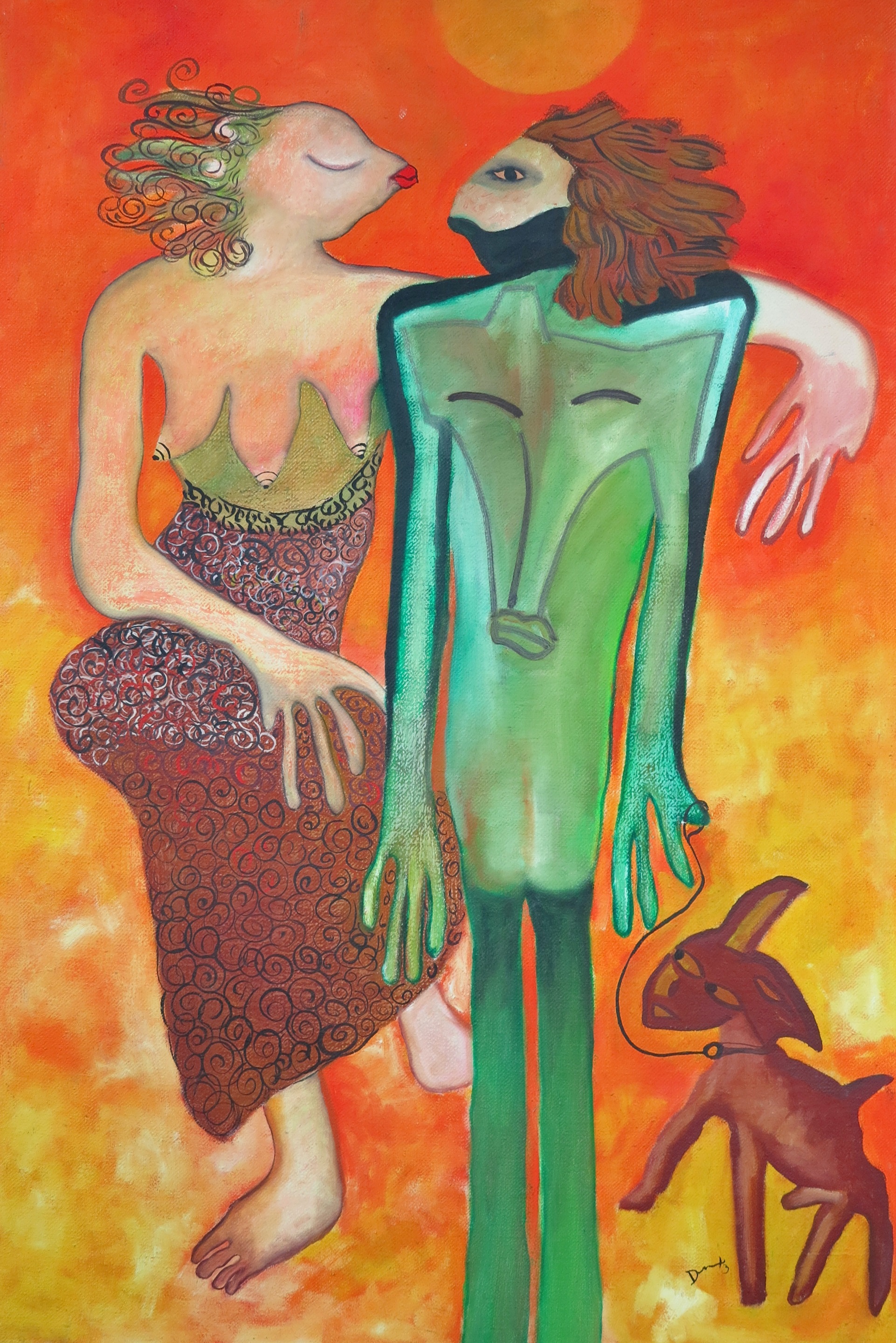 Pareja con perro by Rodrigo Dixon Gently, 2003