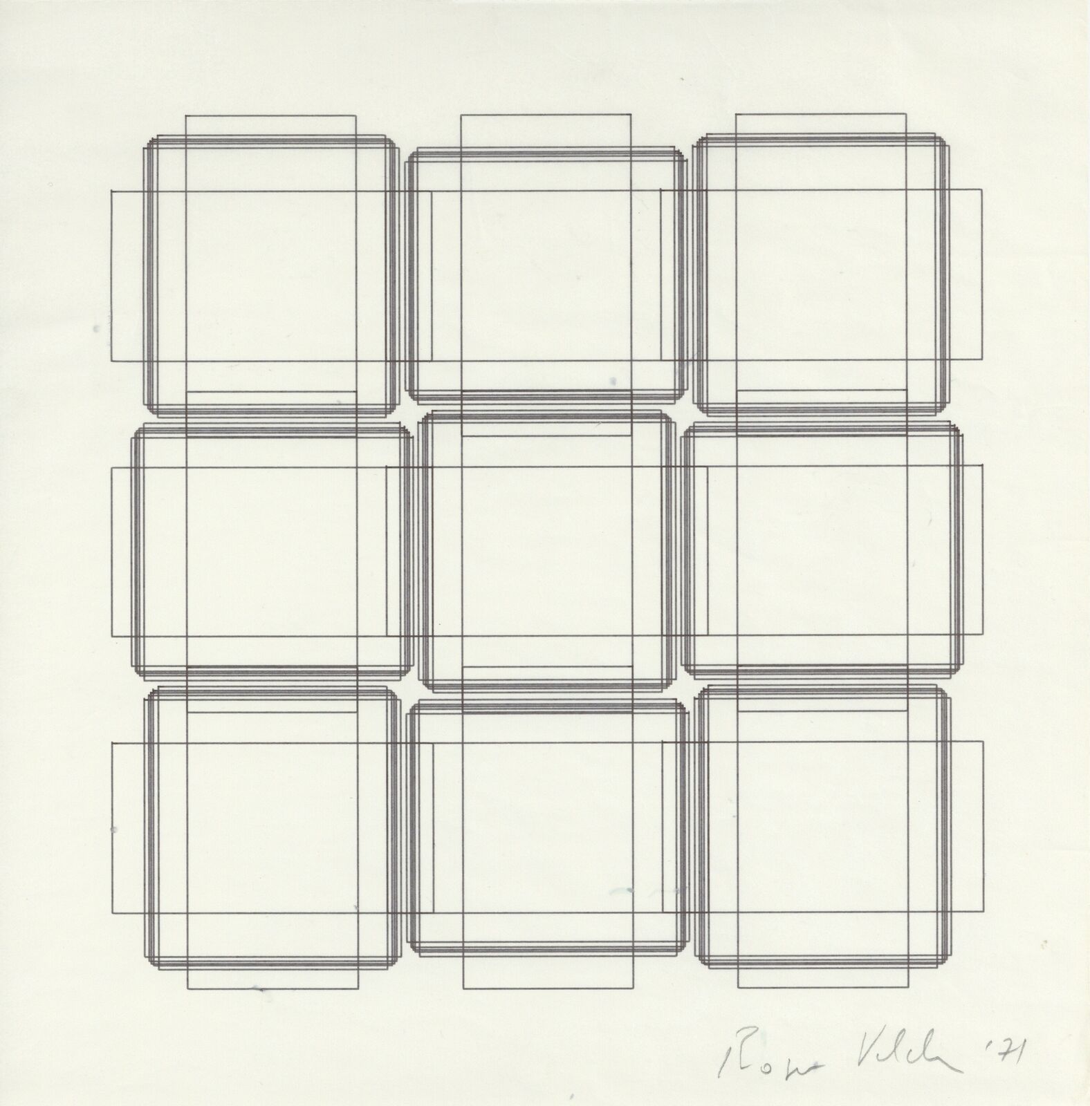 Artwork by Roger Vilder, Untitled, Made of Plotter drawing, Ink on paper 