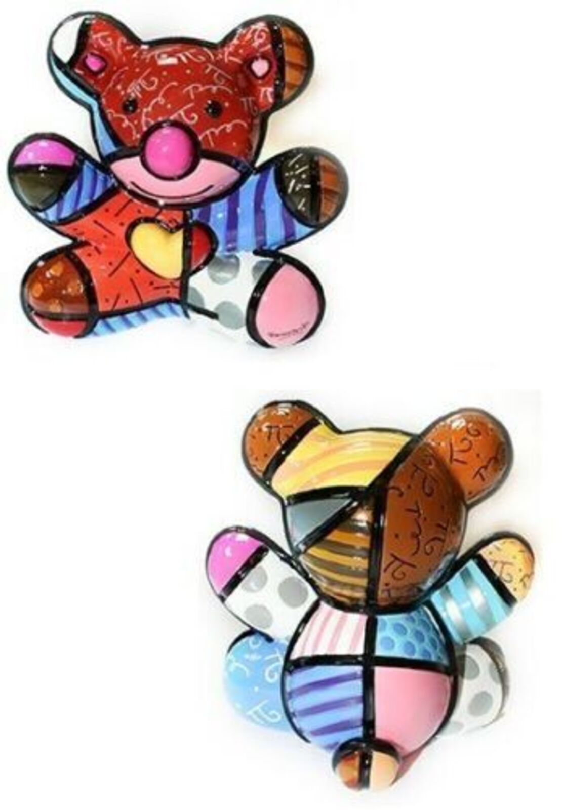 Artwork by Romero Britto, HAPPY BEAR (SCULPTURE), Made of Poly Resin 