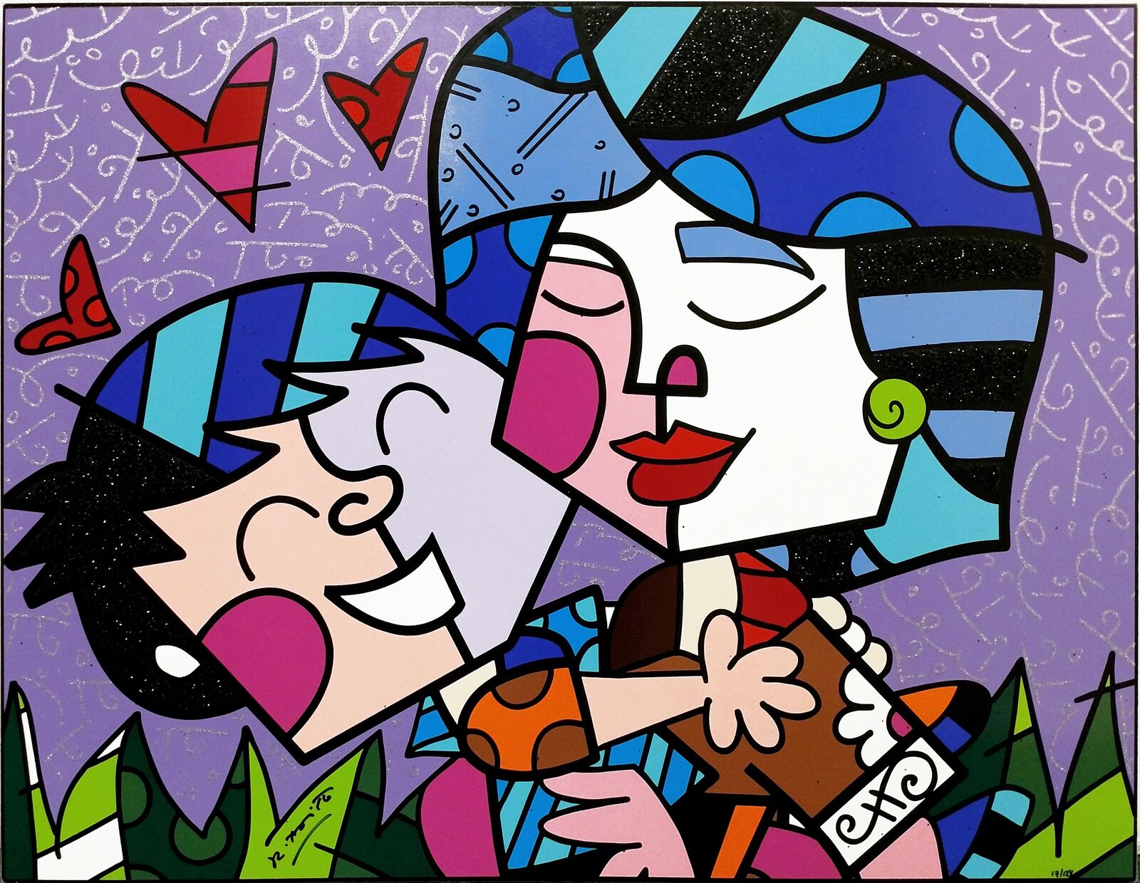 Artwork by Romero Britto, MOTHER, Made of Screenprint On Gesso Board 