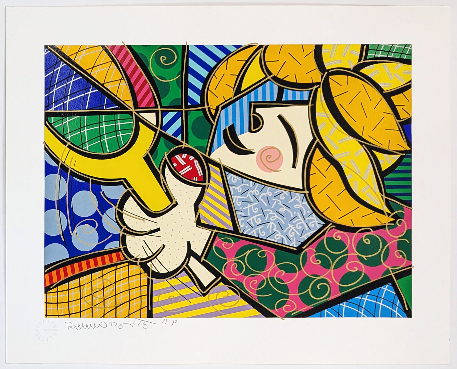 Artwork by Romero Britto, TENNIS SUITE, Made of Hand Embellished Screen Print 