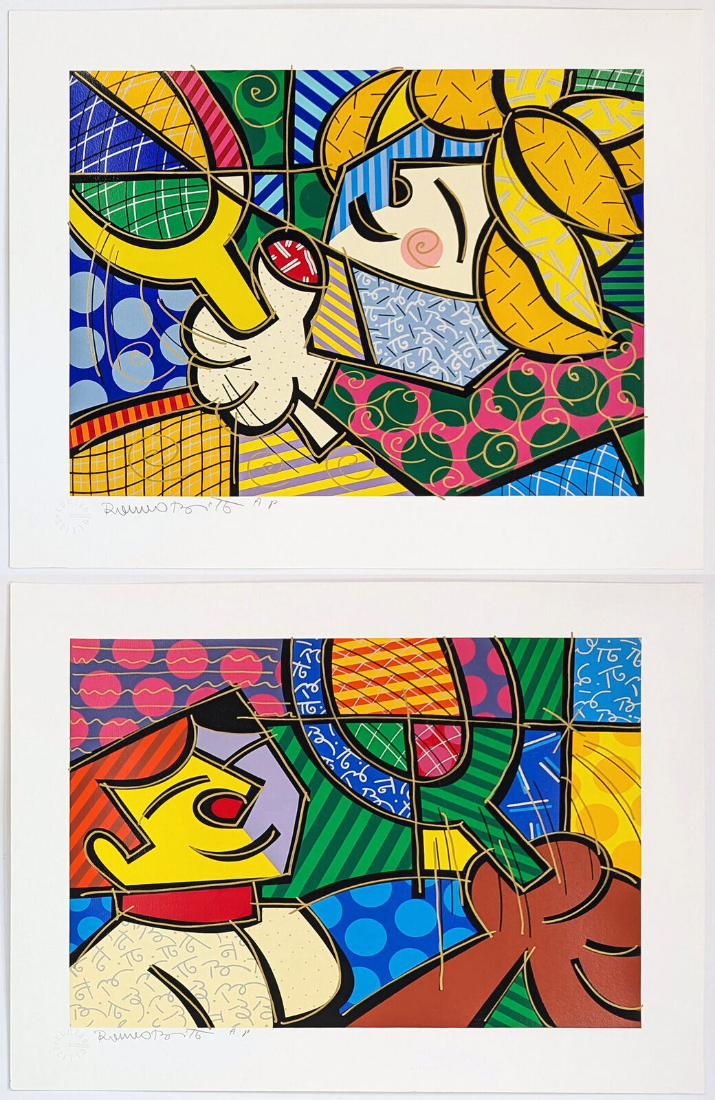 Artwork by Romero Britto, TENNIS SUITE, Made of Hand Embellished Screen Print 
