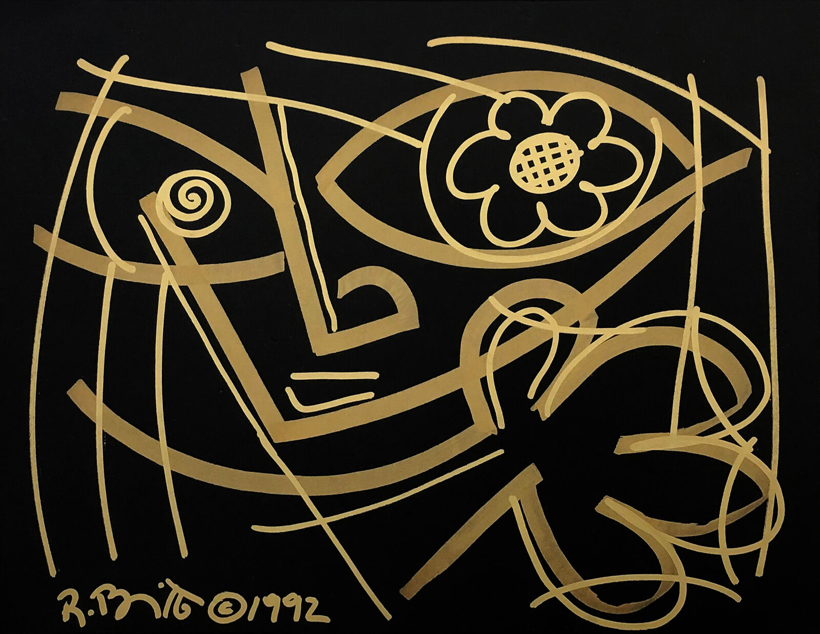 Artwork by Romero Britto, UNTITLED (ORIGINAL), Made of Mixed Media On Paper 