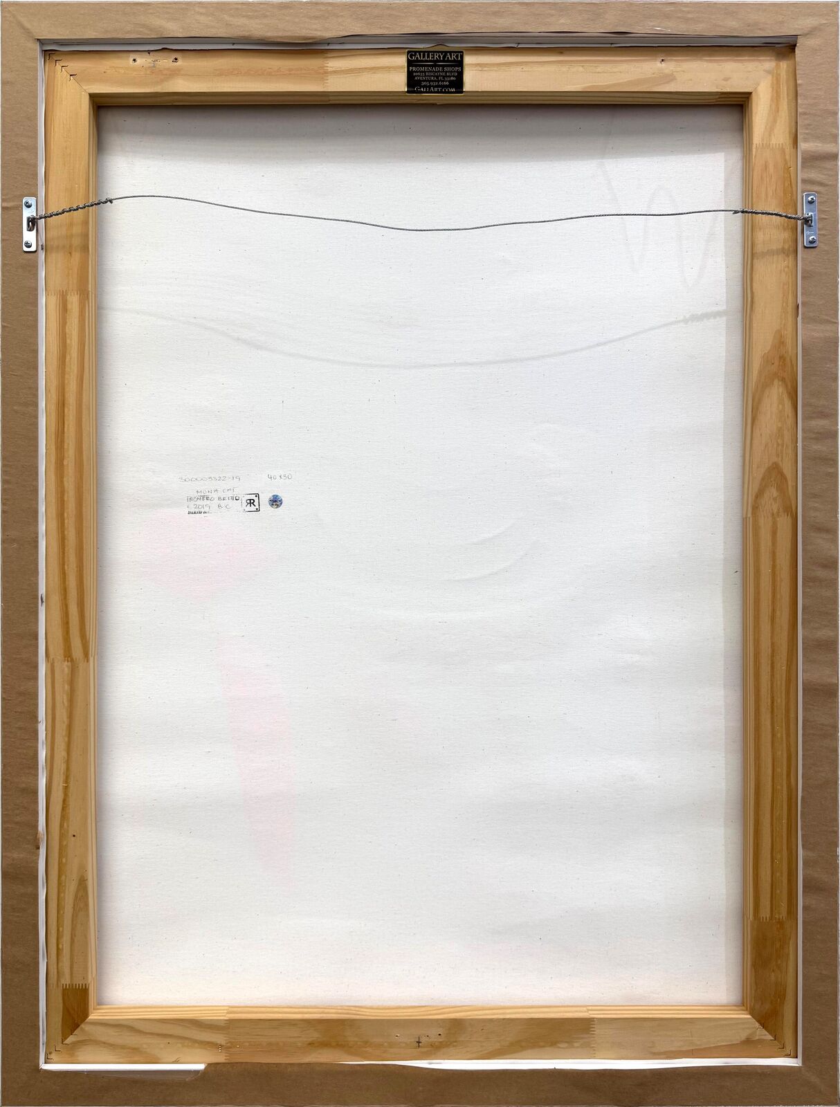 A painting of a blue cat wearing a colorful dress.