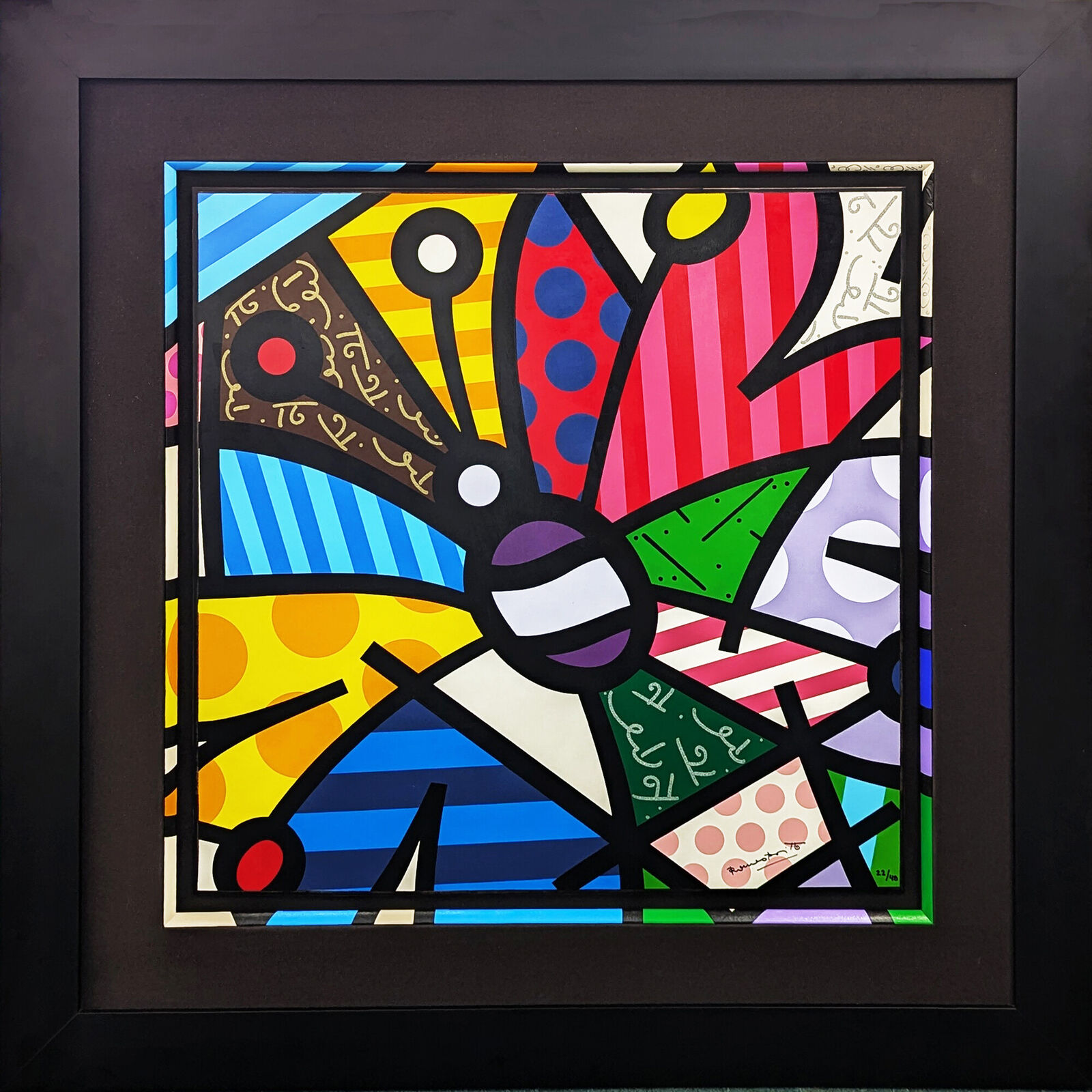 Artwork by Romero Britto, Rothschild Butterfly (hand signed on gesso board), Made of Serigraph On Gesso Board 