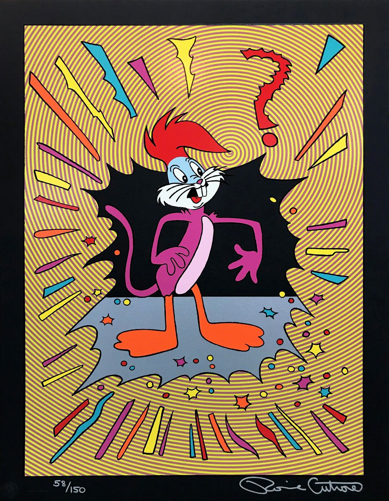 Artwork by Ronnie Cutrone, IDENTITY CRISIS (BLACK), Made of Serigraph 