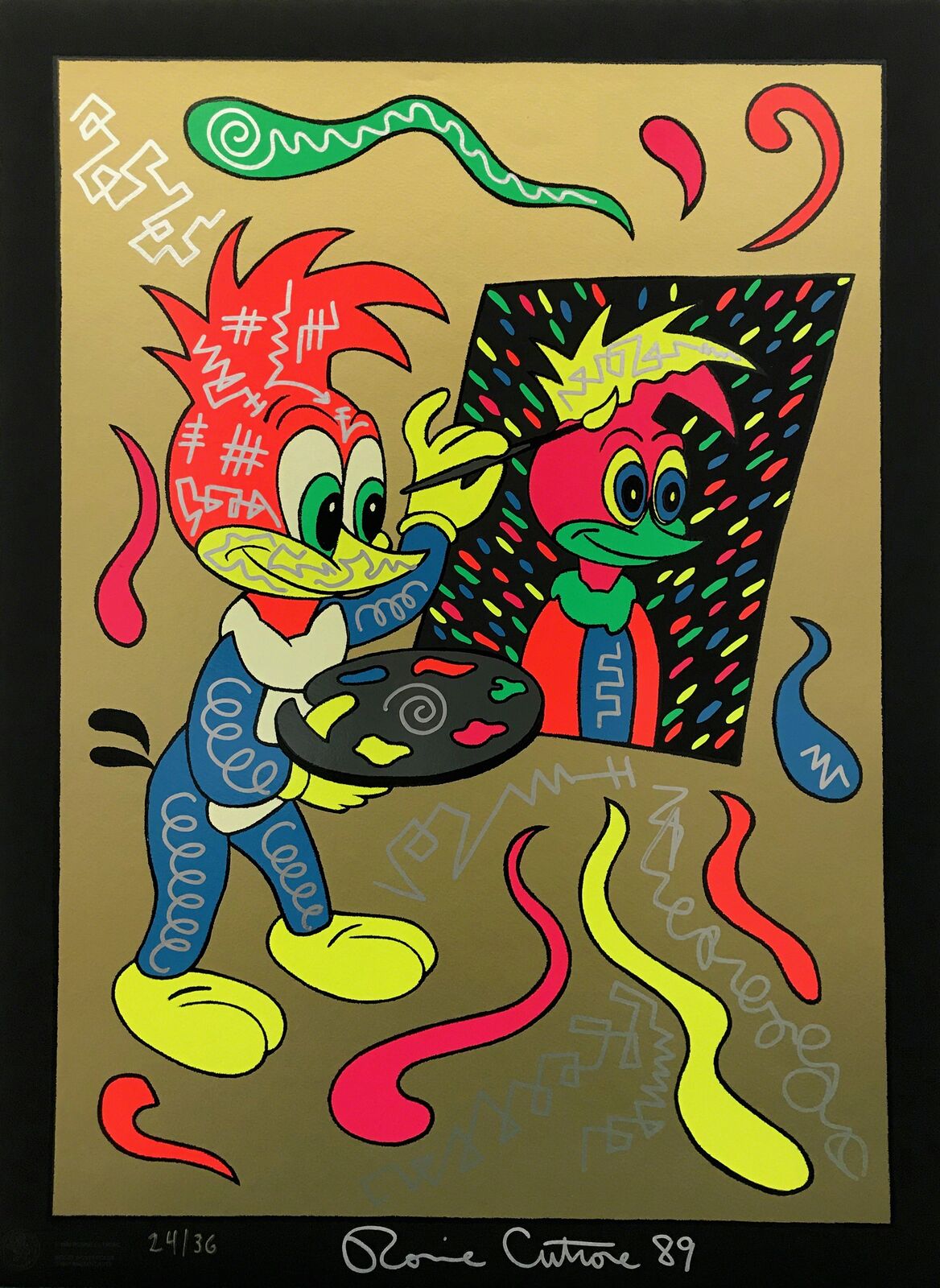 PUTTING YOUR FACE ON (EMBELLISHED) by Ronnie Cutrone, 1989
