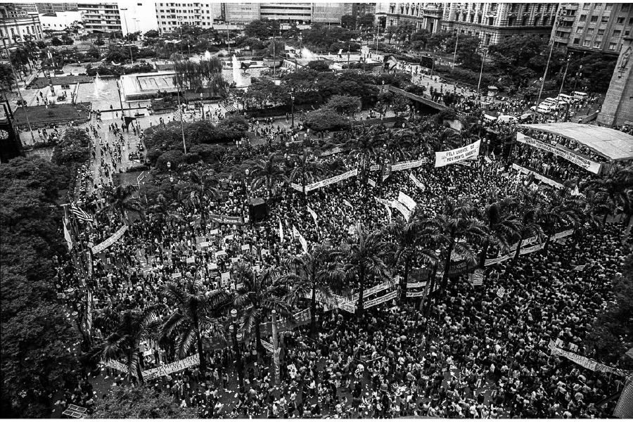Demonstration for Direct Elections Now!, Sé Square, Sao Paulo by Rosa Gauditano , 1984
