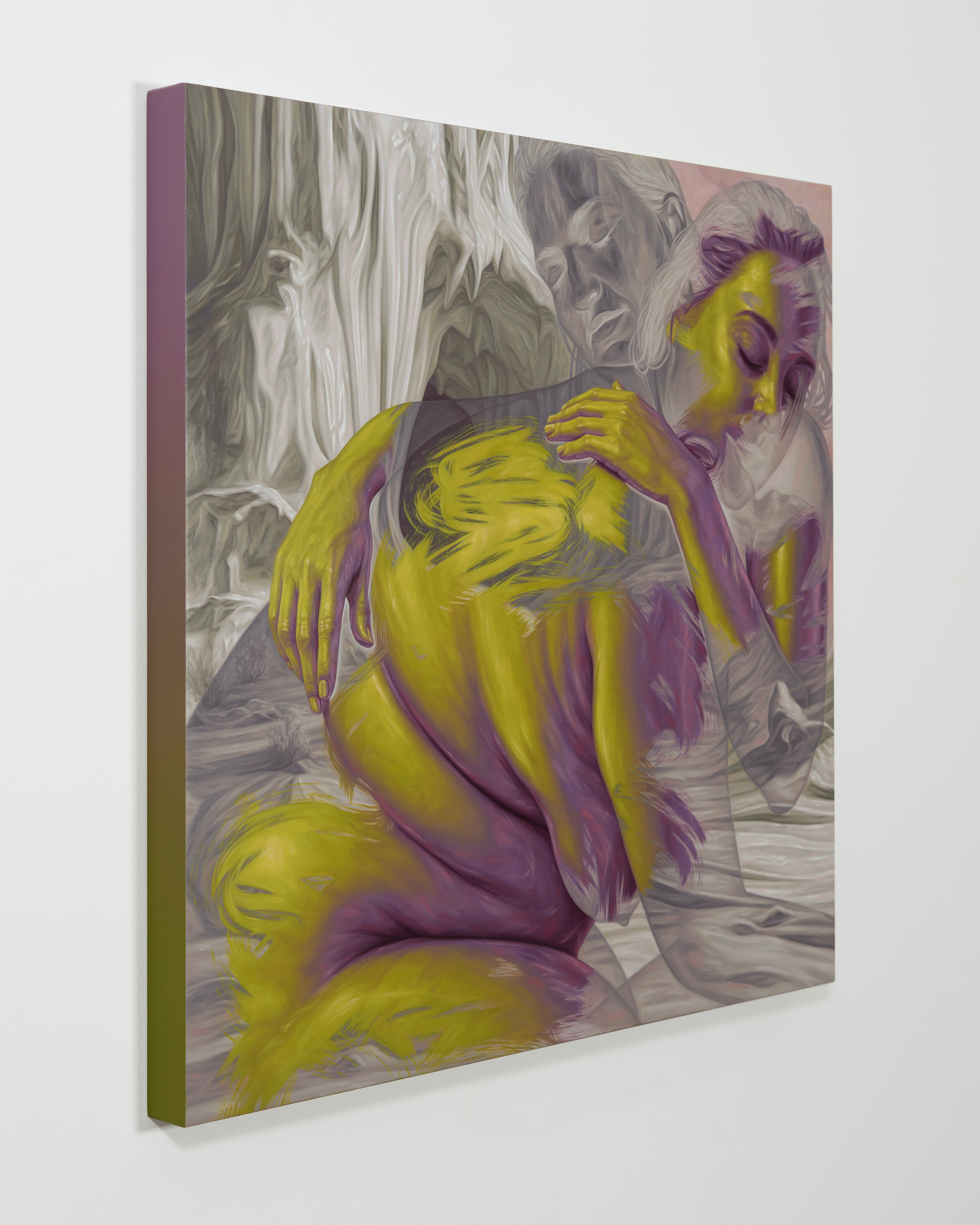 Artwork by Rosalie Gamache, Ce qui nous lie, Made of Huile sur toile marouflée sur panneau / Oil on canvas laid on board 