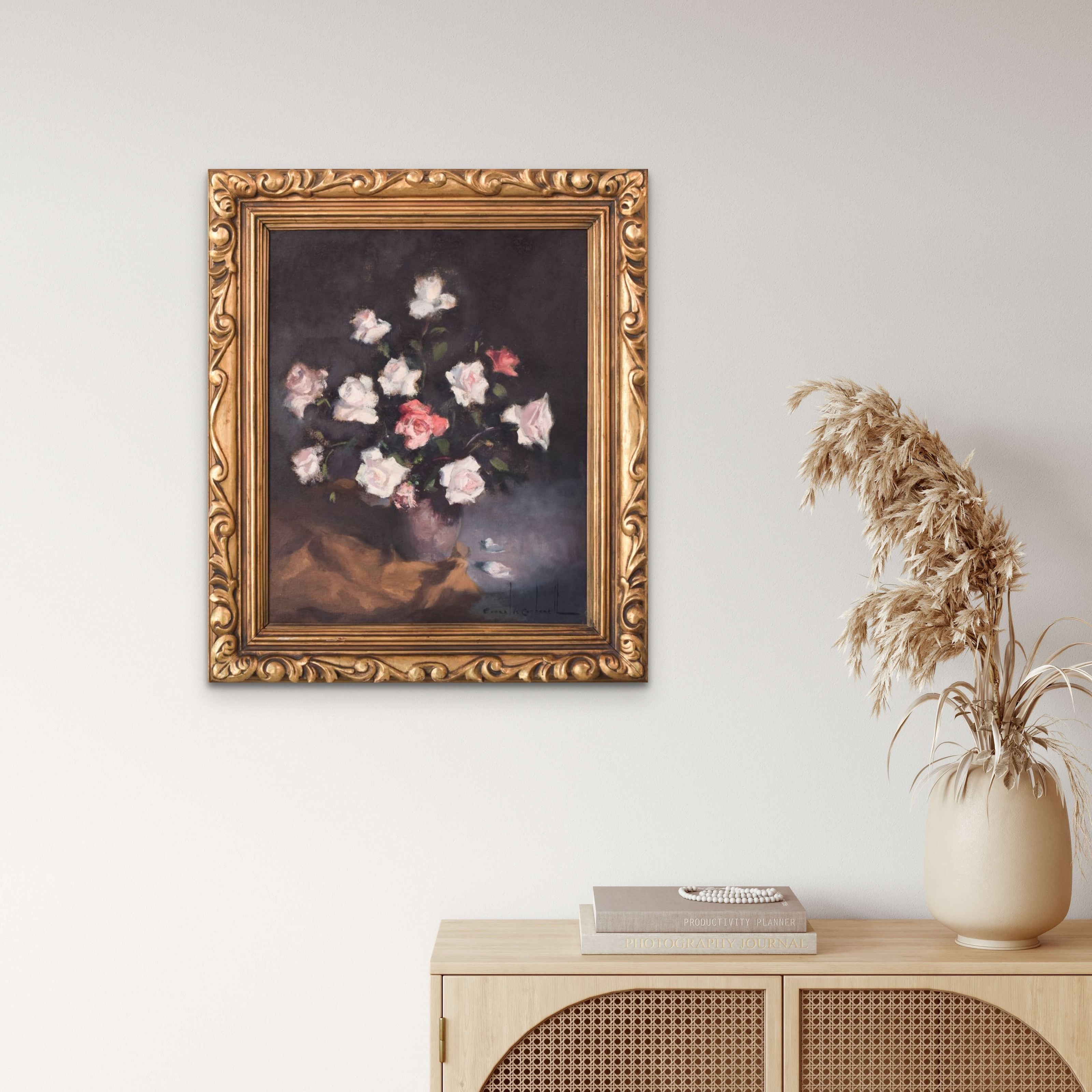 Artwork by Rosendo González Carbonell, Still Life with Roses, Made of Oil on canvas 