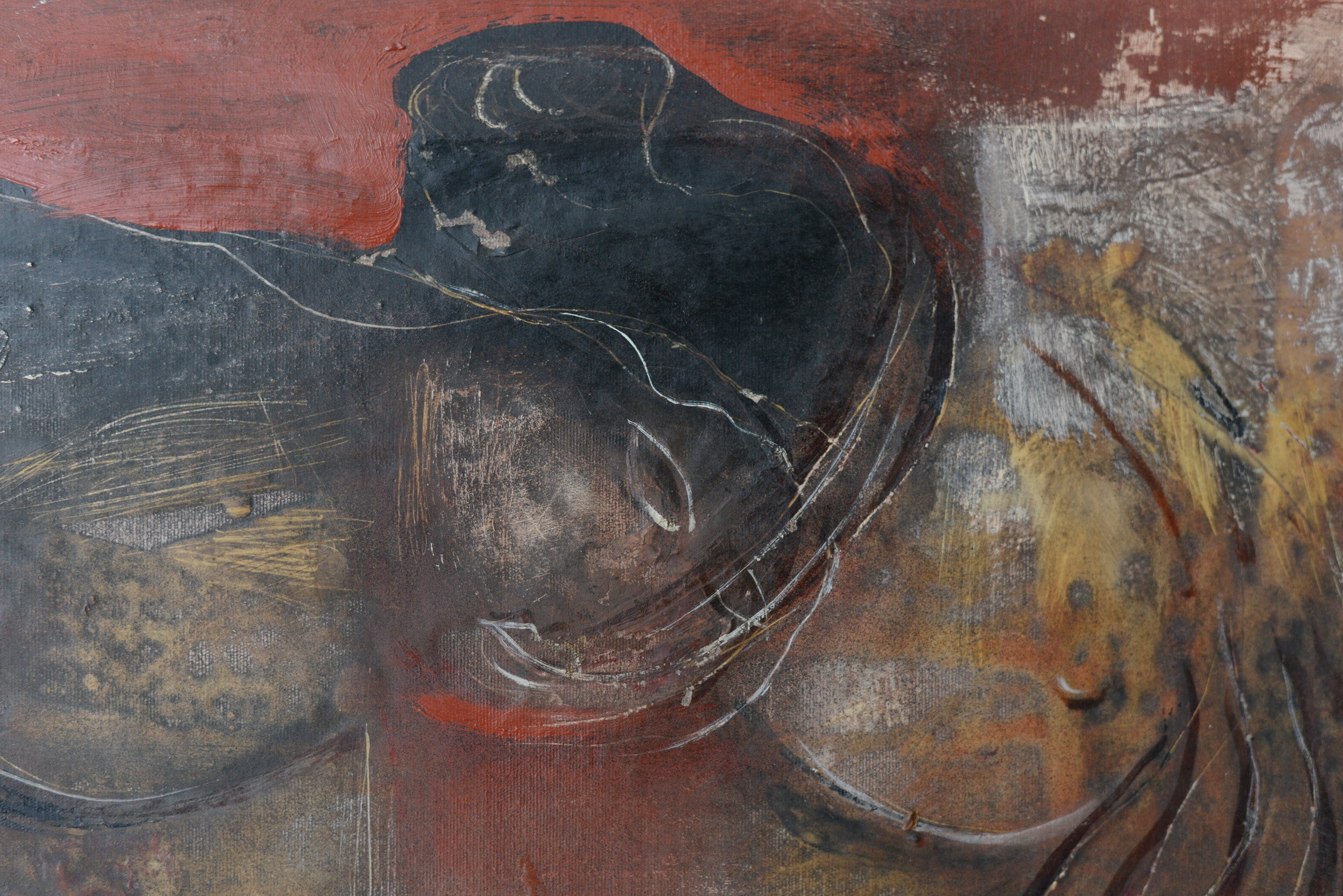 Artwork by Roser Muntañola, Diosa Negra (Black Goddess), Made of Oil on canvas 