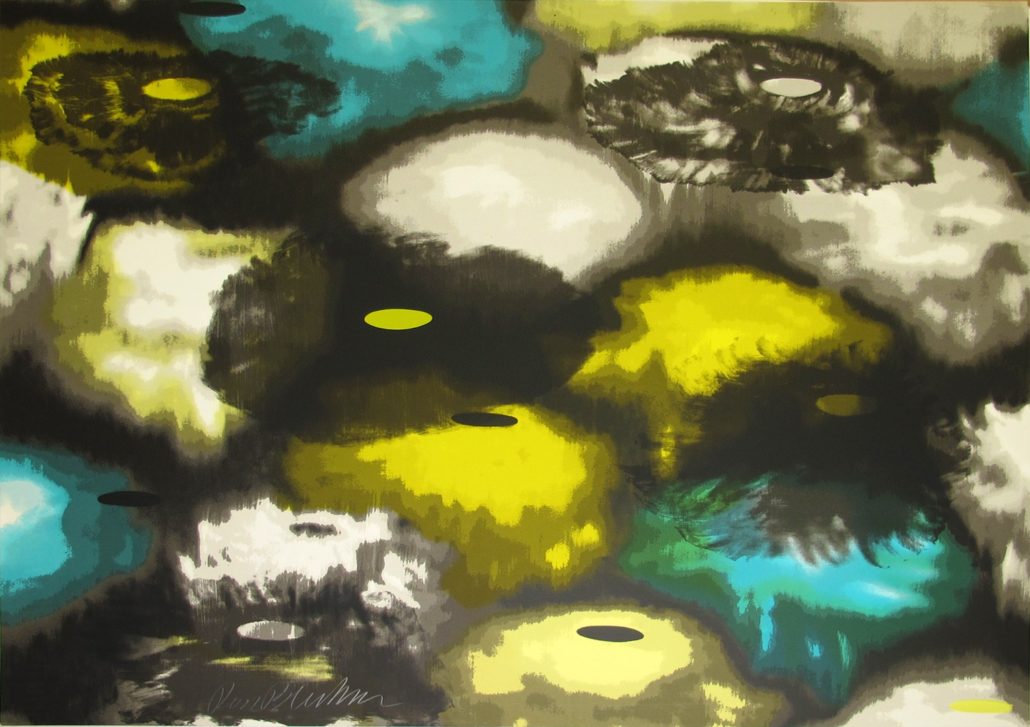 A painting of a bunch of different colored circles.