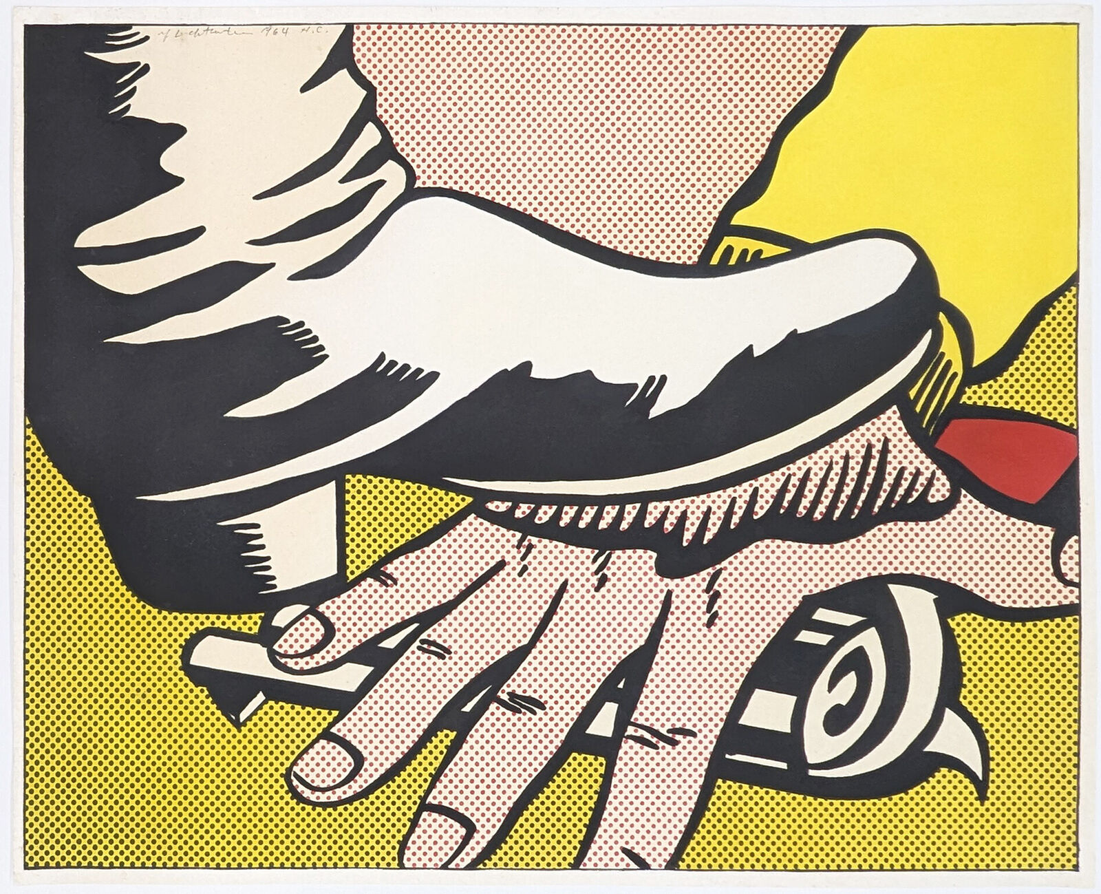 Artwork by Roy Lichtenstein, Foot and Hand, Corlett II. 4 (hand signed limited edition lithograph), Made of Offset Lithograph 