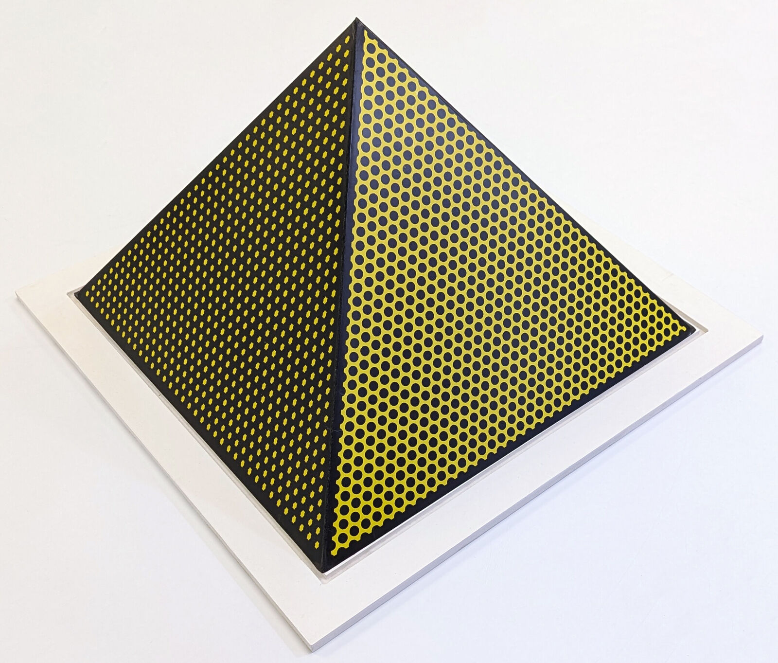 Artwork by Roy Lichtenstein, Pyramid (hand signed three dimensional screen print), Made of Screen Print 