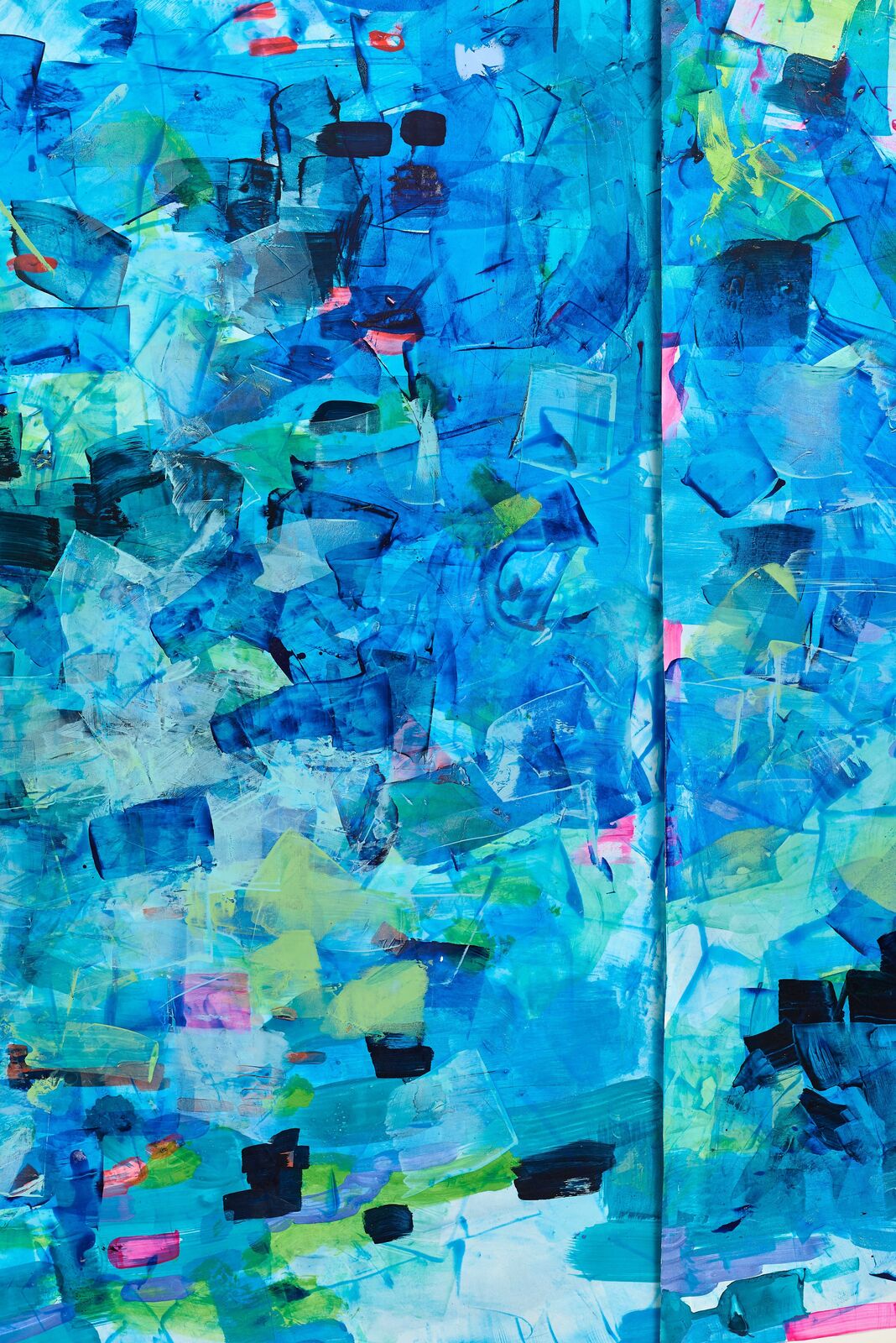 Artwork by Ruby Onyinyechi Amanze, Infinite Deep Blue, contained [POOL], Made of Graphite, ink and photo transfer on paper 