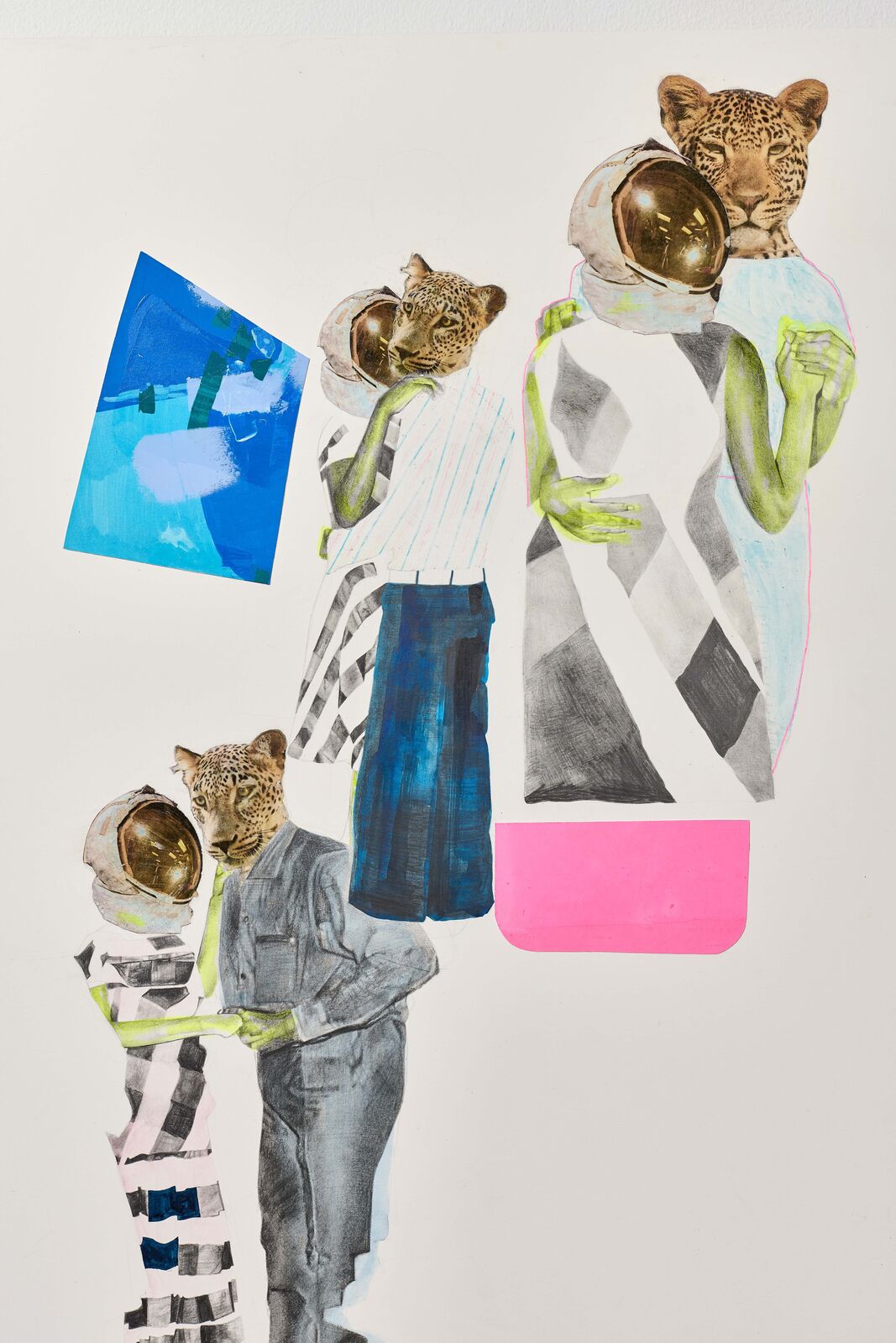 Artwork by Ruby Onyinyechi Amanze, THE BIG DANCE II; what are you training for? [POOL + AUDRE + ADA], Made of Graphite, ink and photo transfer on paper 