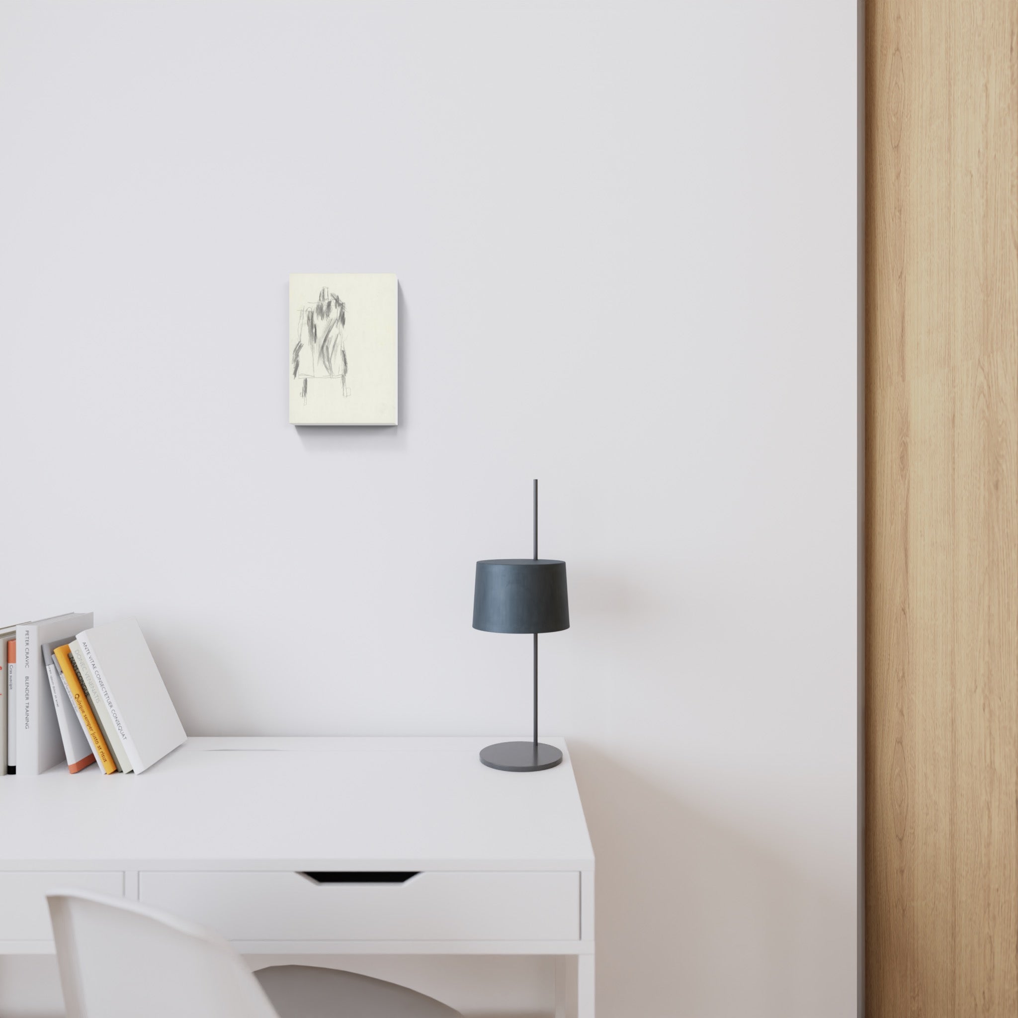 A drawing of a mannequin on a white background.