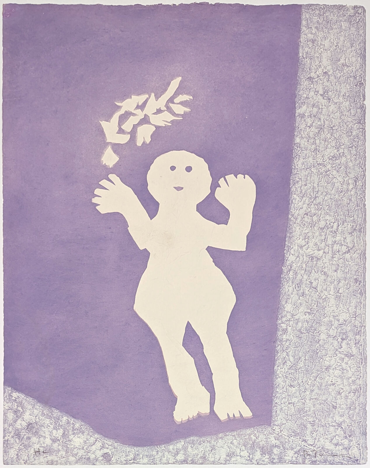 NIÑO CON PAJARO by Rufino Tamayo, 1976