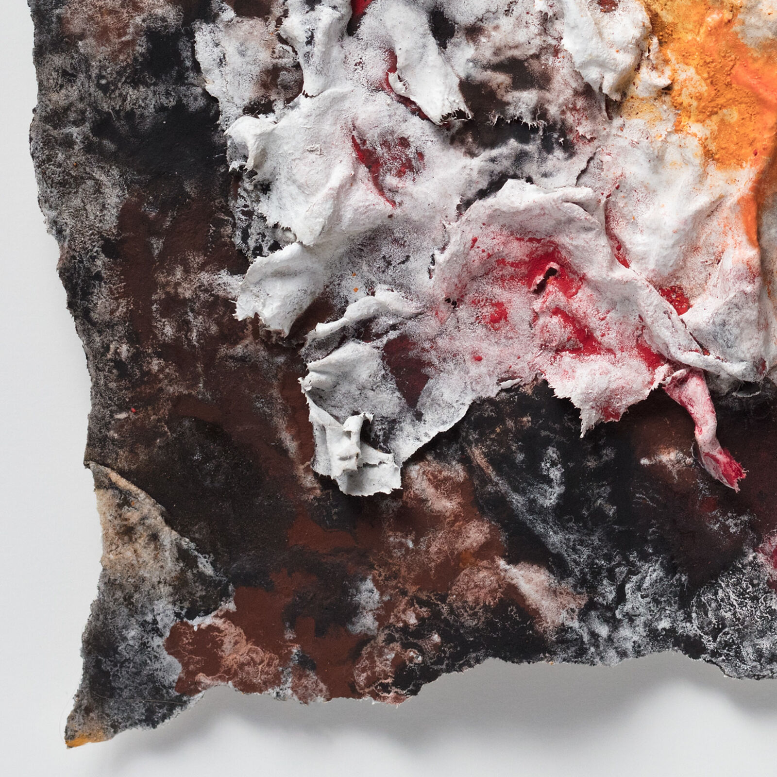Artwork by Ruggero Vanni, Flammae Tenebrosae, Made of Cast hand made paper and pigment 