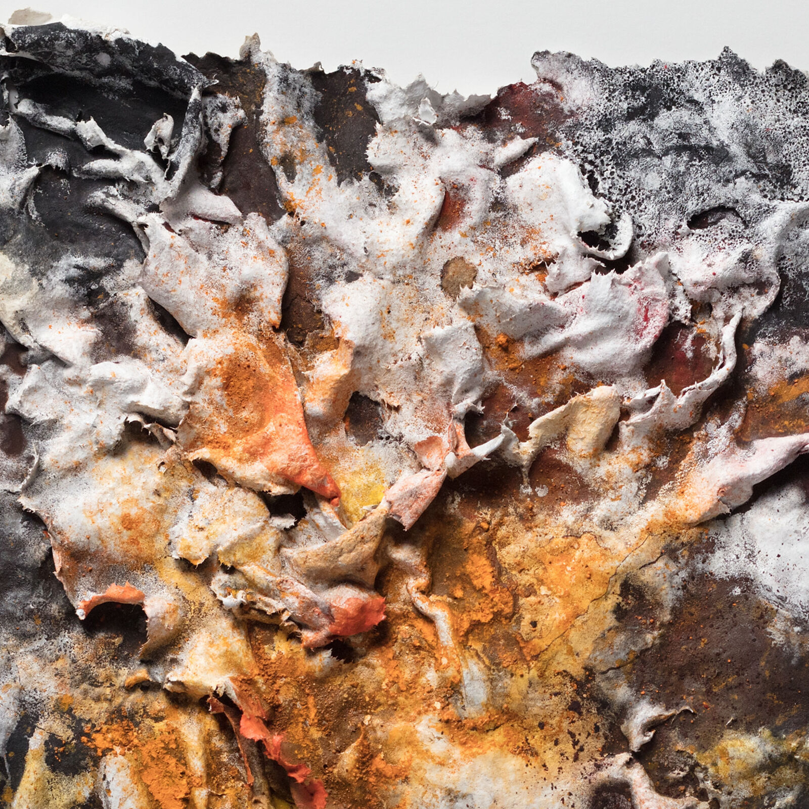 Artwork by Ruggero Vanni, Flammae Tenebrosae, Made of Cast hand made paper and pigment 