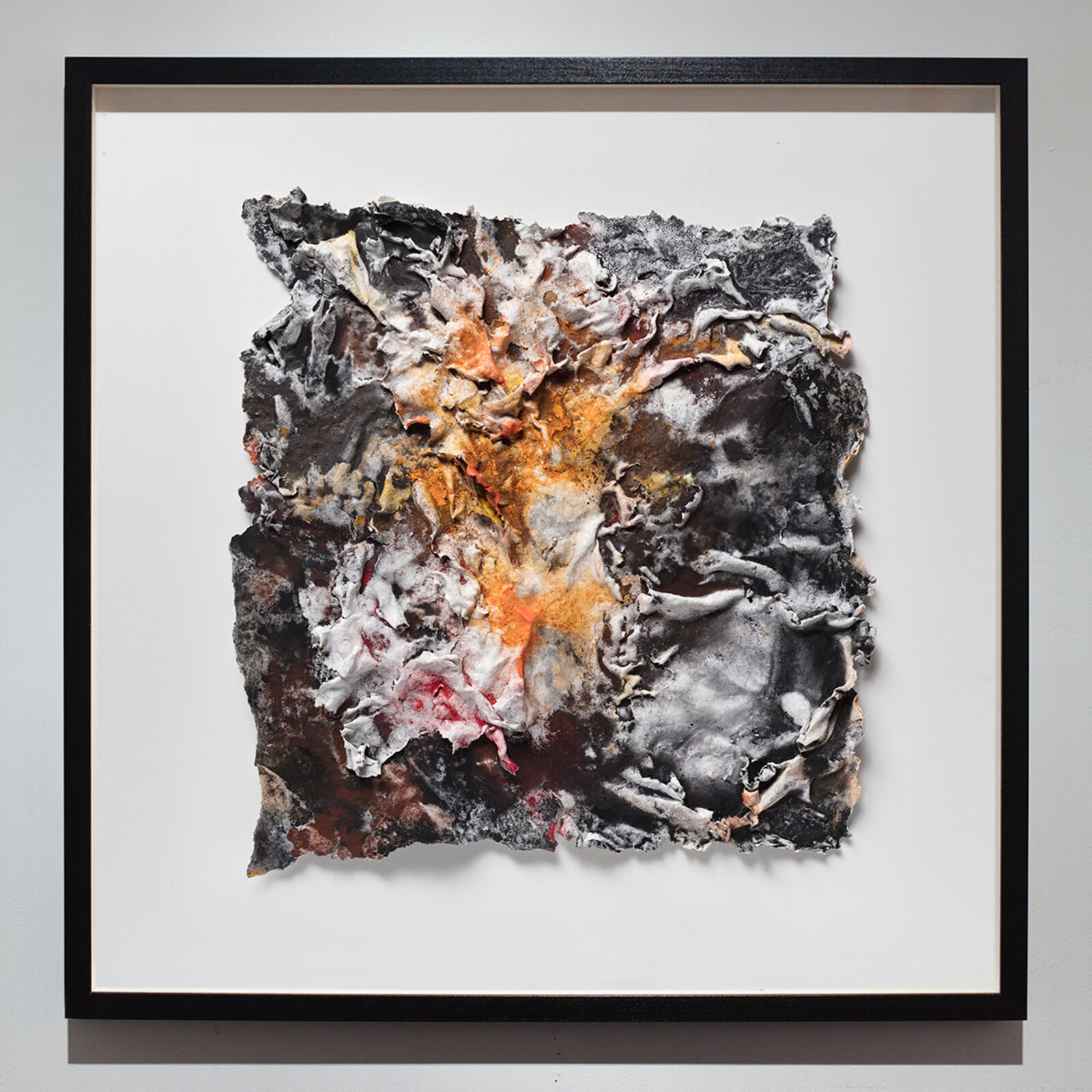 Artwork by Ruggero Vanni, Flammae Tenebrosae, Made of Cast hand made paper and pigment 