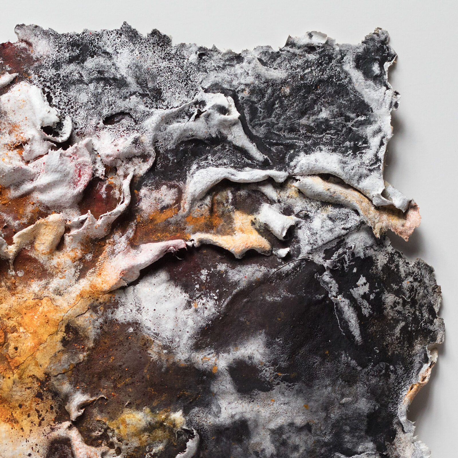 Artwork by Ruggero Vanni, Flammae Tenebrosae, Made of Cast hand made paper and pigment 
