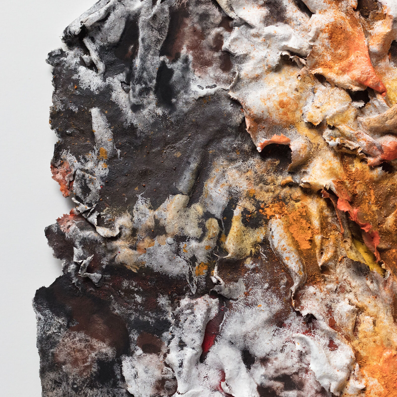 Artwork by Ruggero Vanni, Flammae Tenebrosae, Made of Cast hand made paper and pigment 