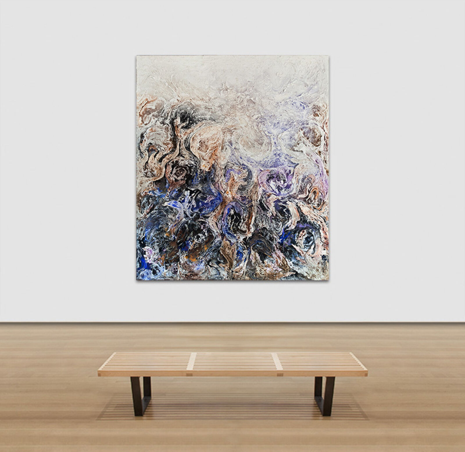 Artwork by Ruggero Vanni, Tempestatis, Made of Plaster and pigment on canvas glued on wood panel 