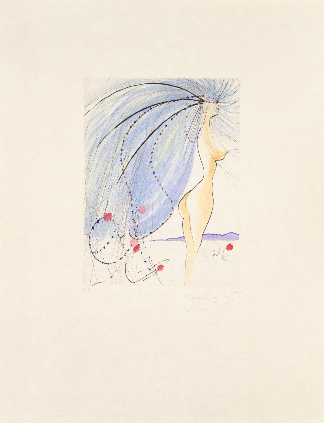 Artwork by Salvador Dalí, Diane De Poitiers, Made of Drypoint & Roulette 