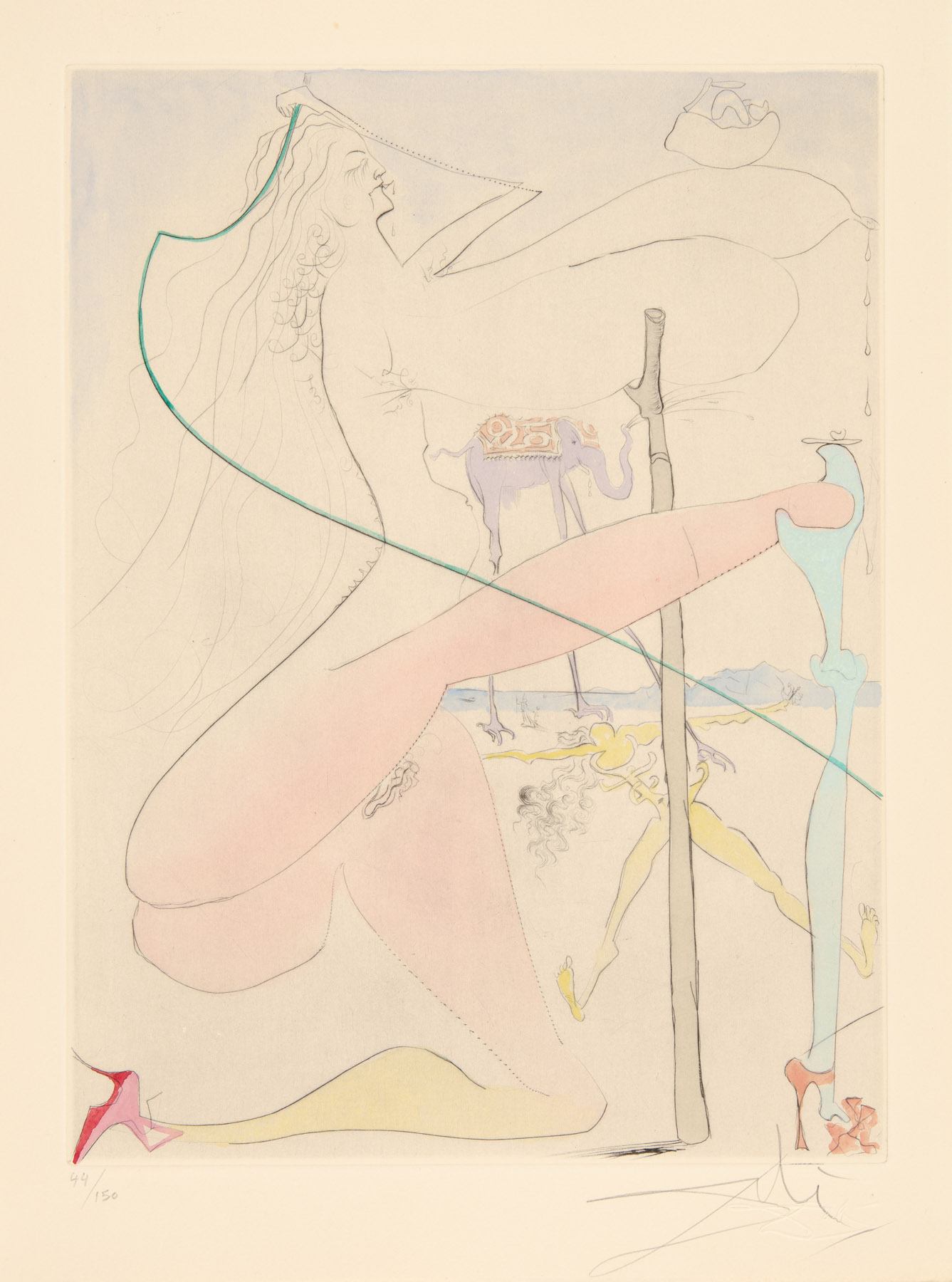 Femme À Le Béquille by Salvador Dalí, 1969