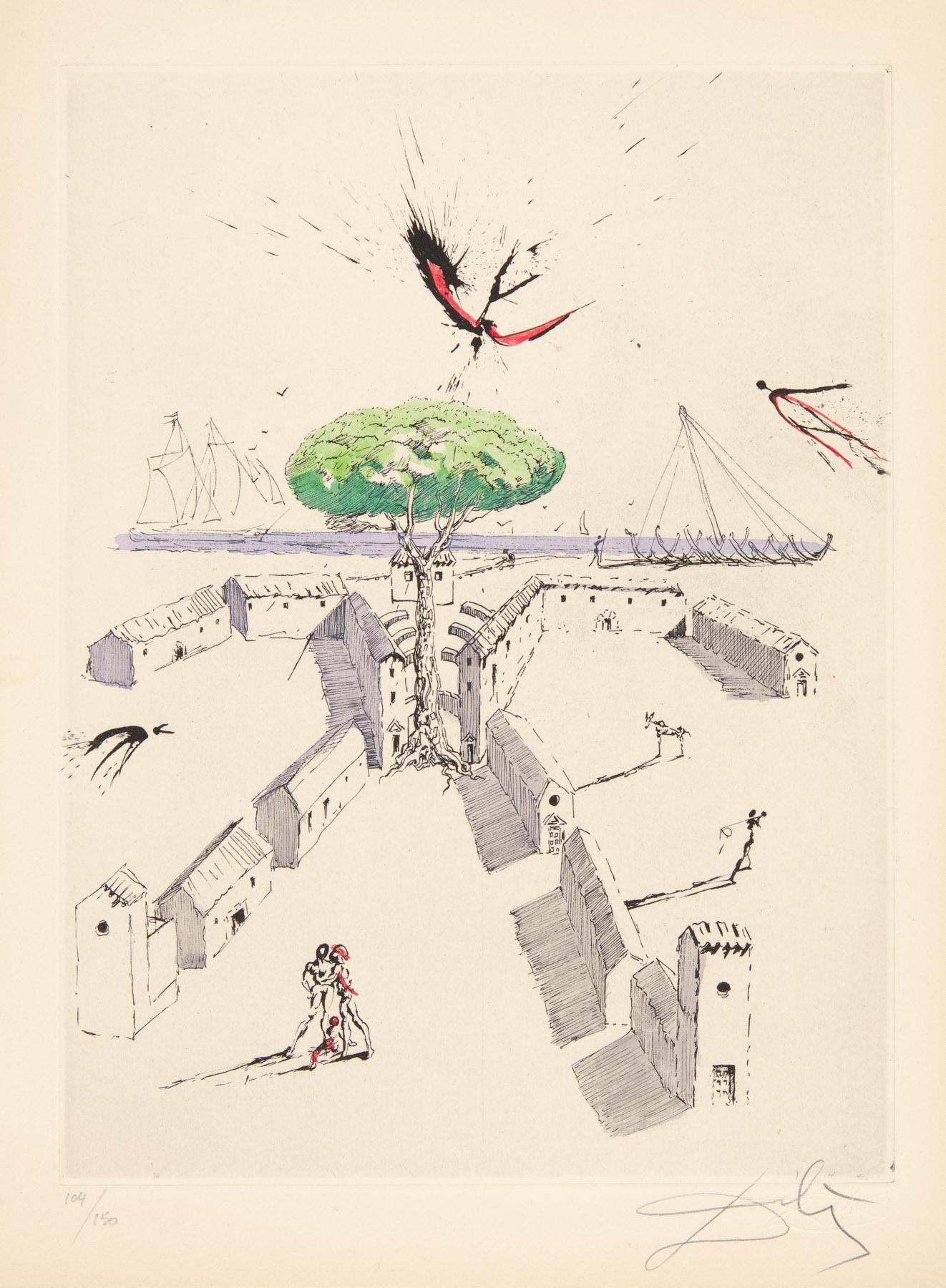 La plage de sète by Salvador Dalí, 1967
