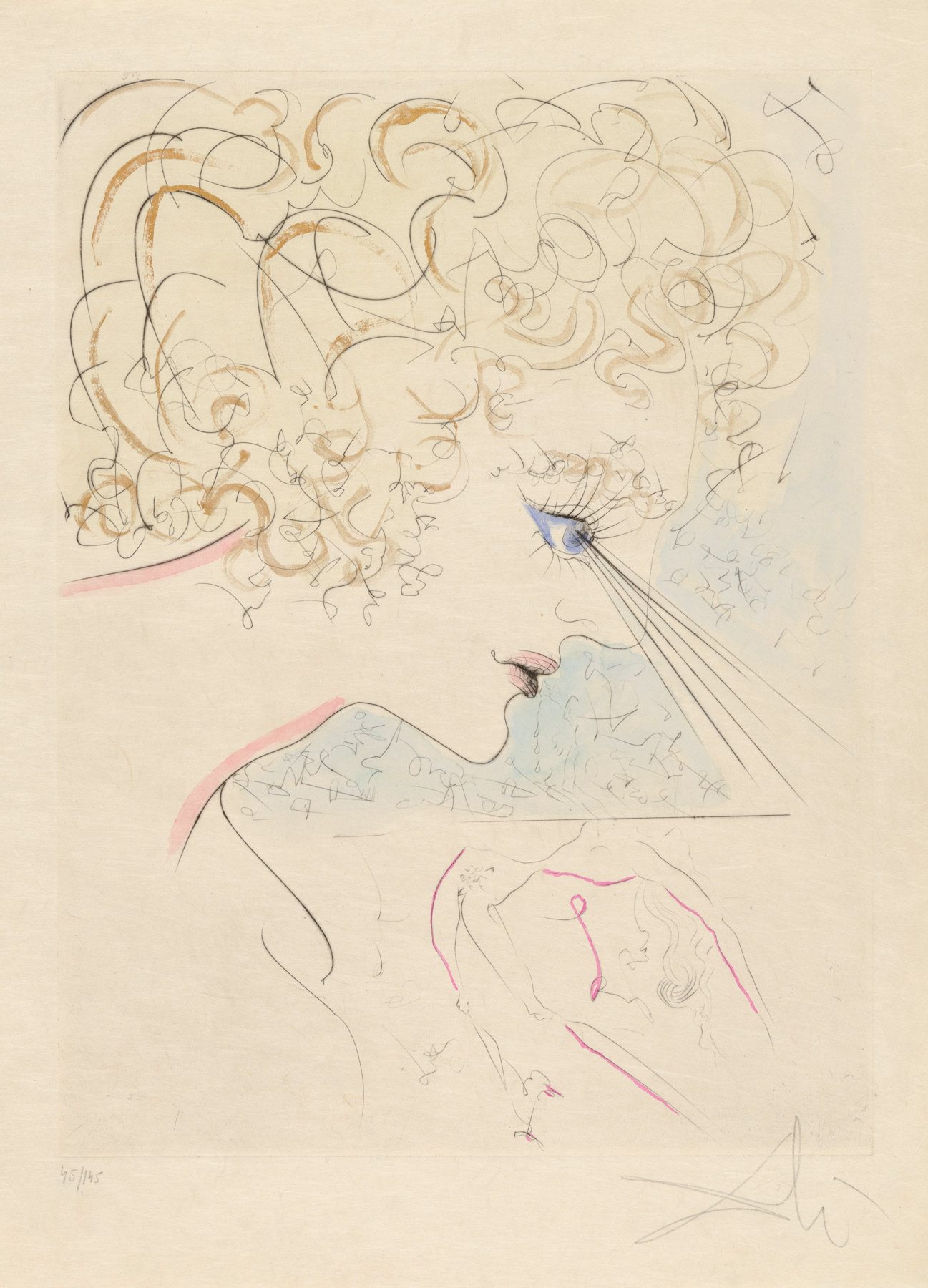Artwork by Salvador Dalí, La Tête, Made of Drypoint 