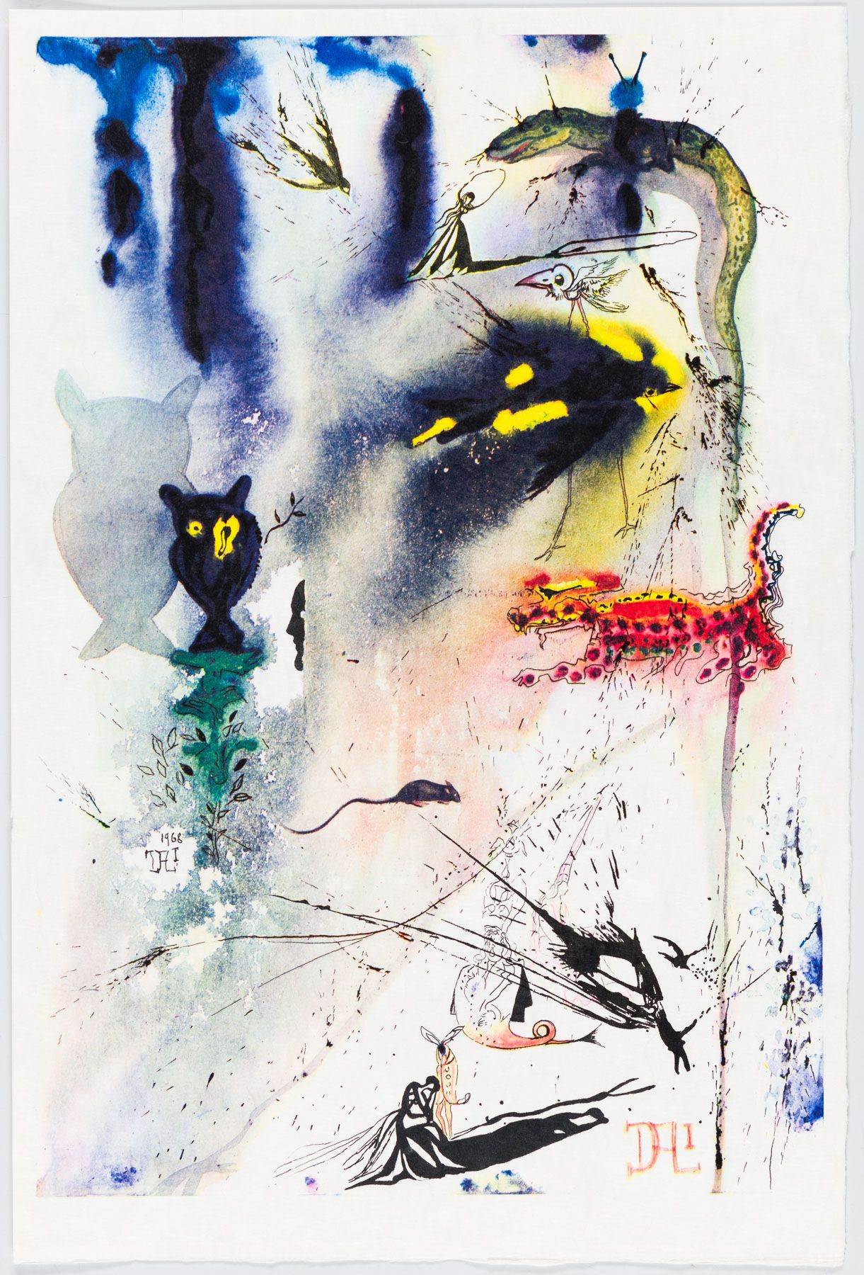 Artwork by Salvador Dalí, A Caucus Race And A Long Table, Made of Heliogravure 