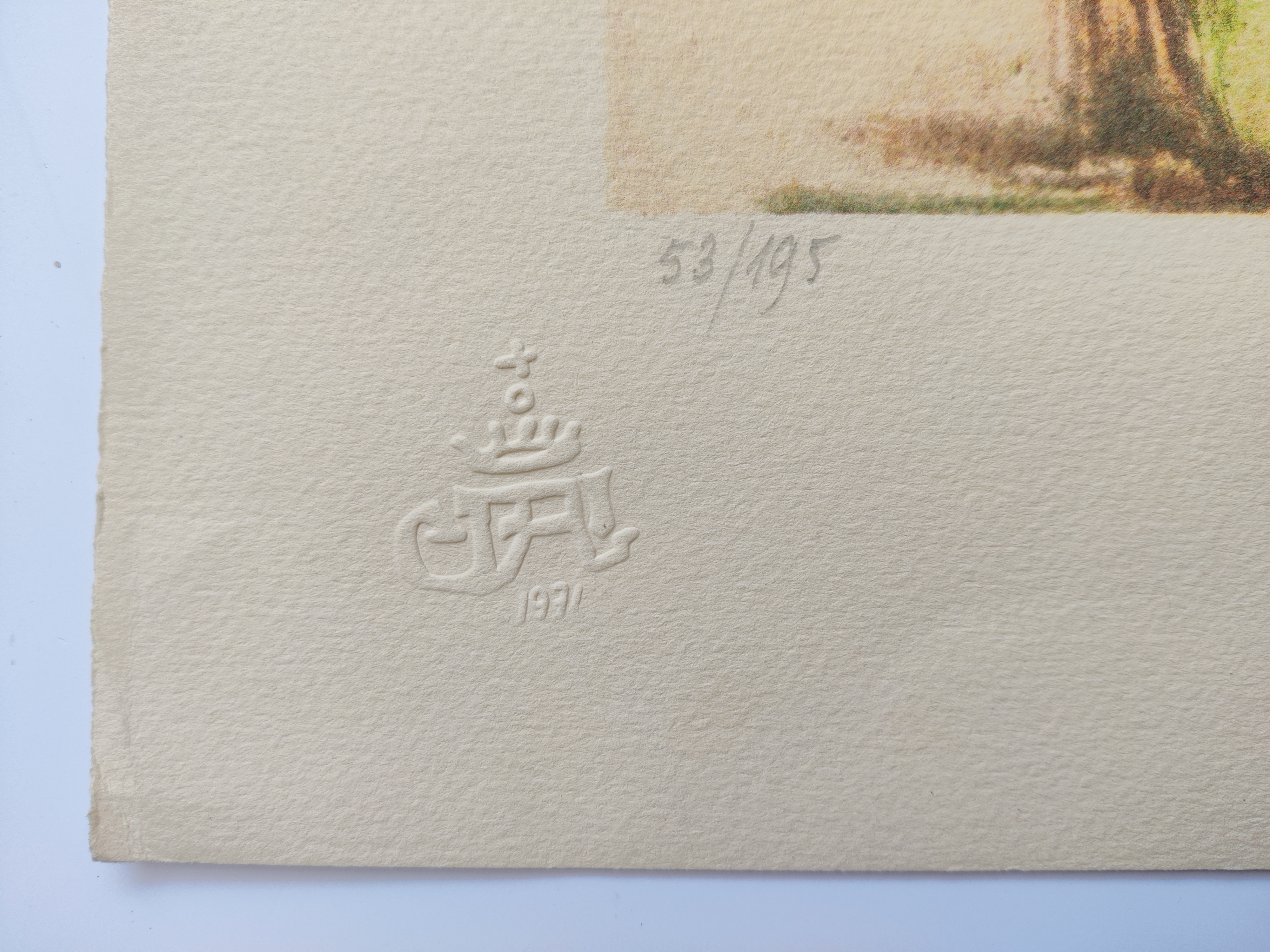 A painting of a landscape with people in the snow.