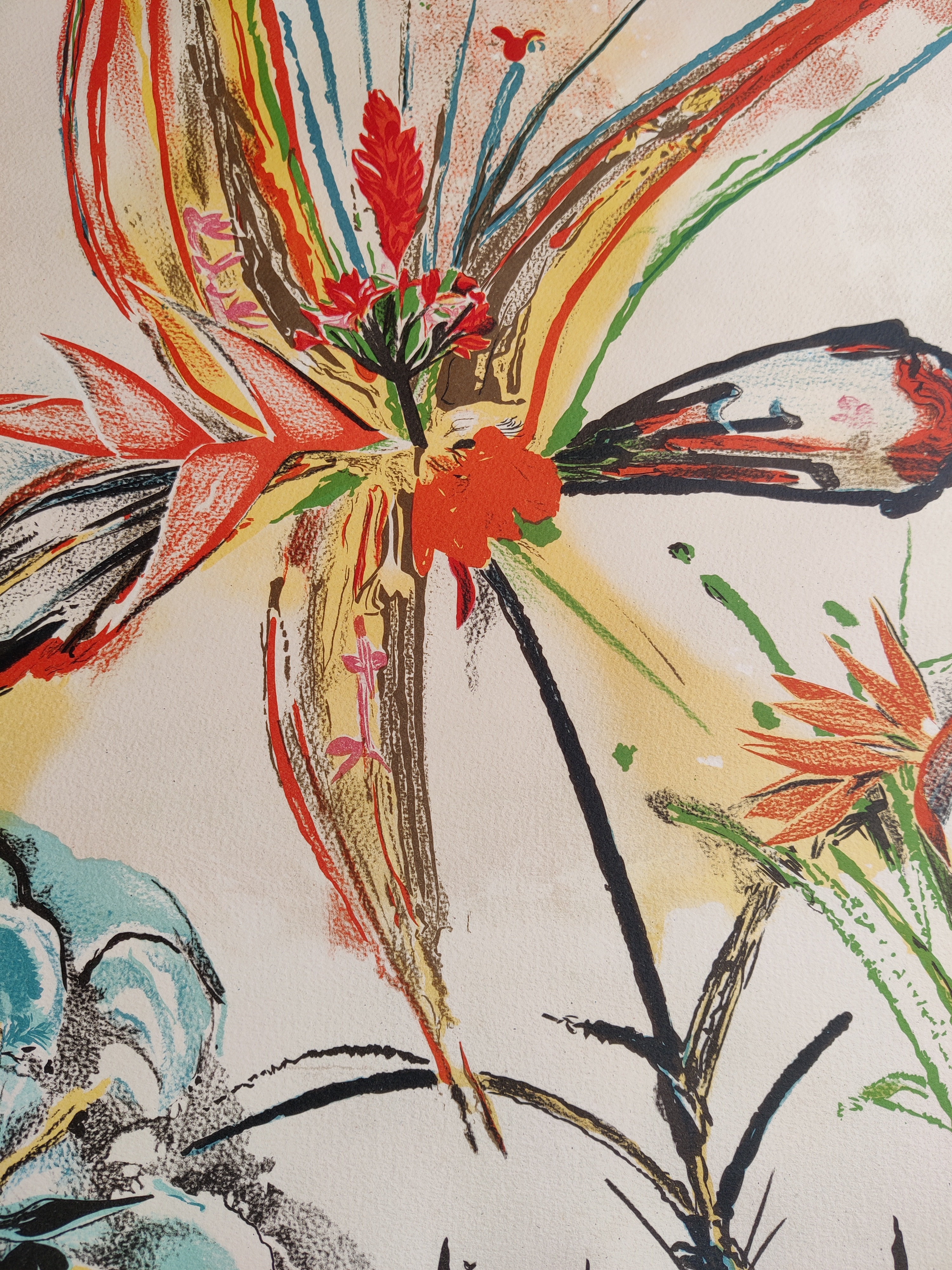 A painting of a dragonfly on a piece of paper.