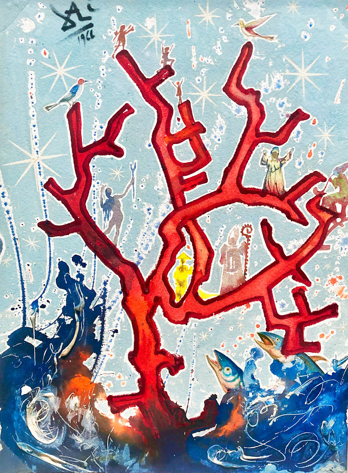 Artwork by Salvador Dalí, Coral, Made of Watercolor, gouache, and oil on cardboard 