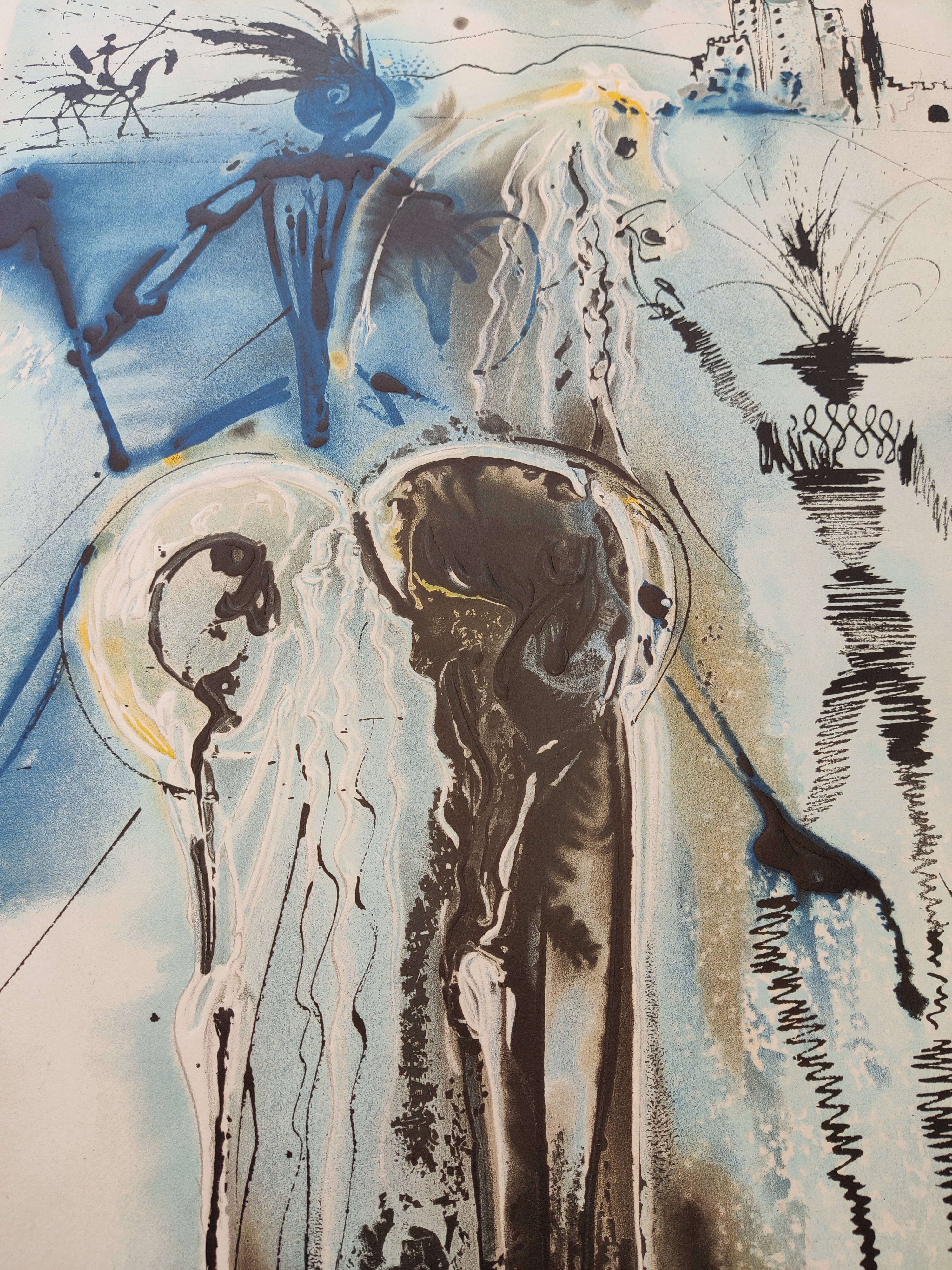 A painting of a man and a woman standing next to each other.