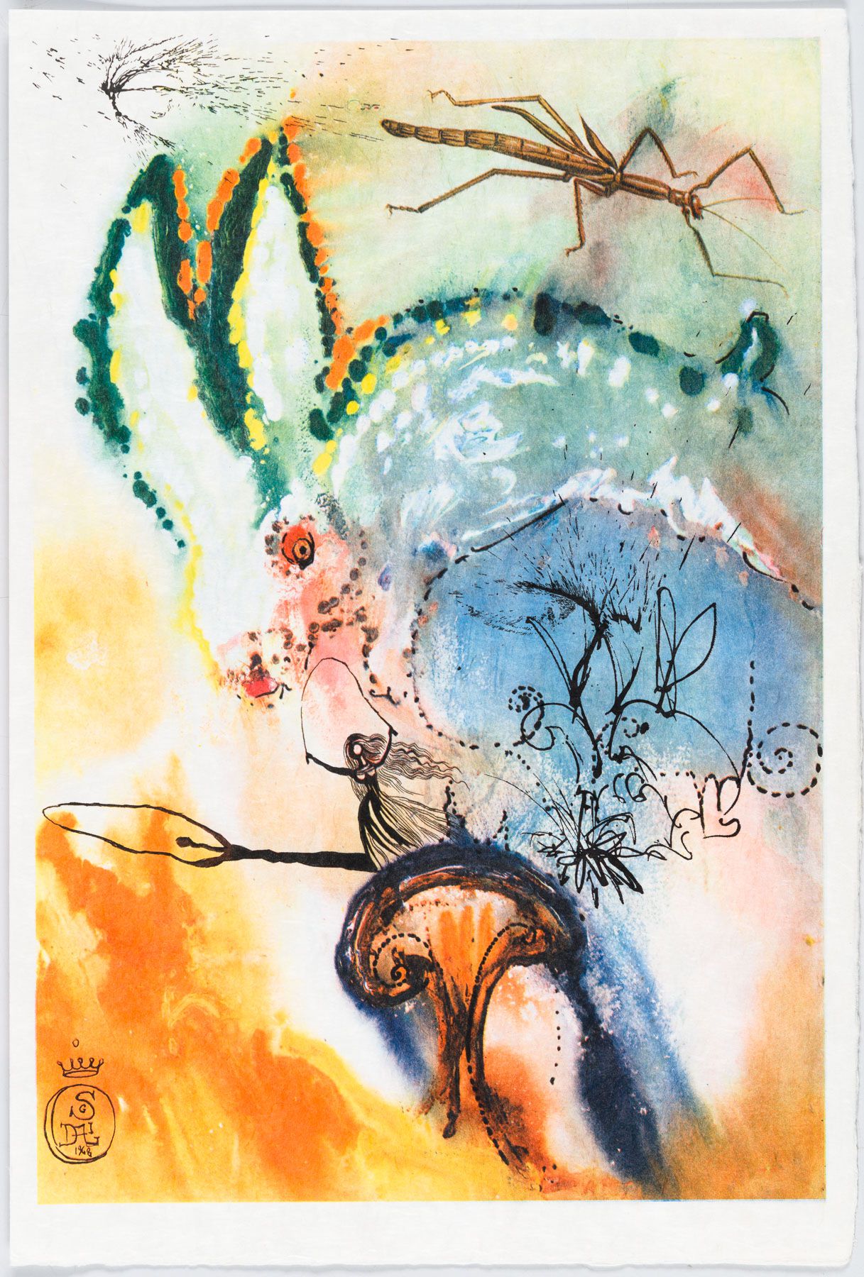 Artwork by Salvador Dalí, Down The Rabbit Hole, Made of Heliogravure 