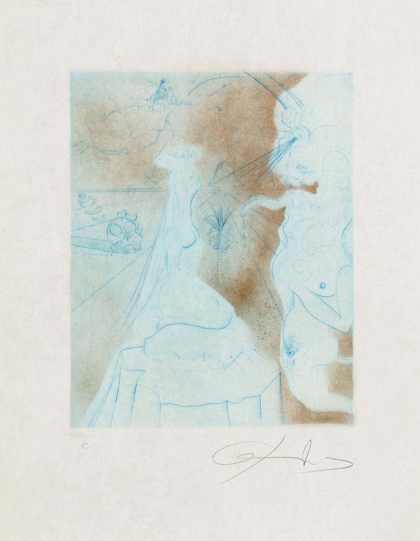 Artwork by Salvador Dalí, Femme Au Coussin, Made of etching 