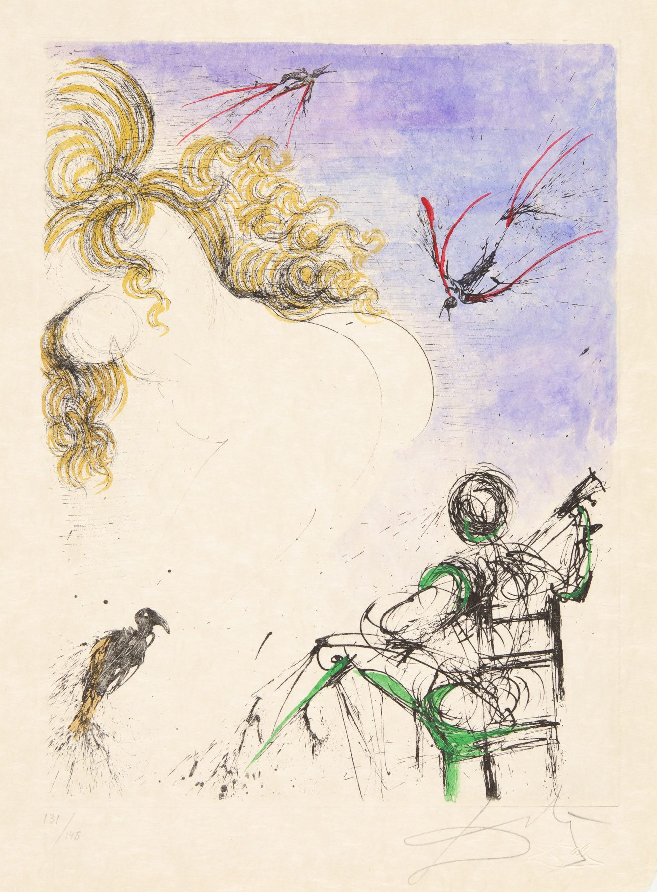 Femme Au Perroquet by Salvador Dalí, 1967