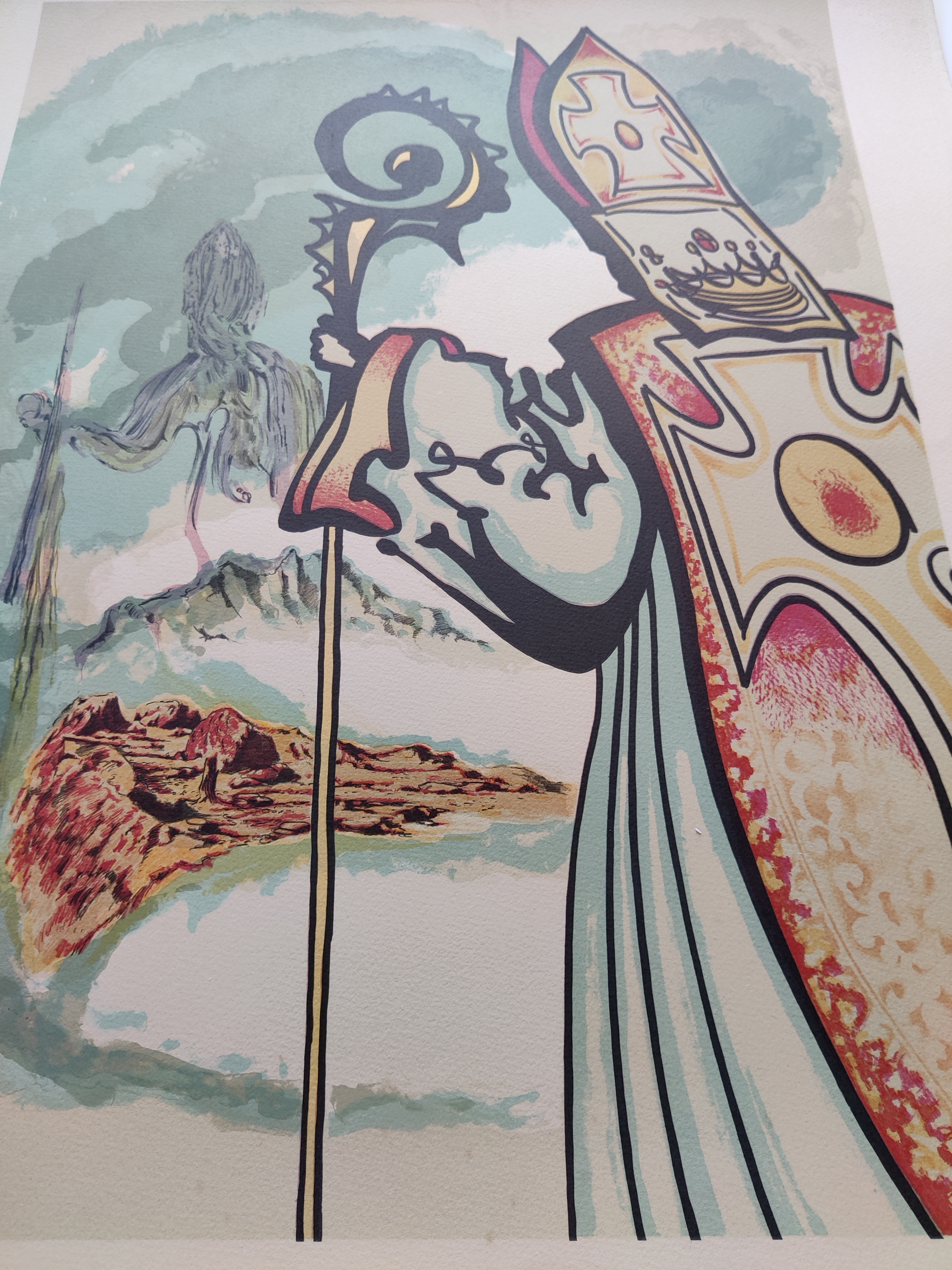 A painting of a man holding a sword and shield.