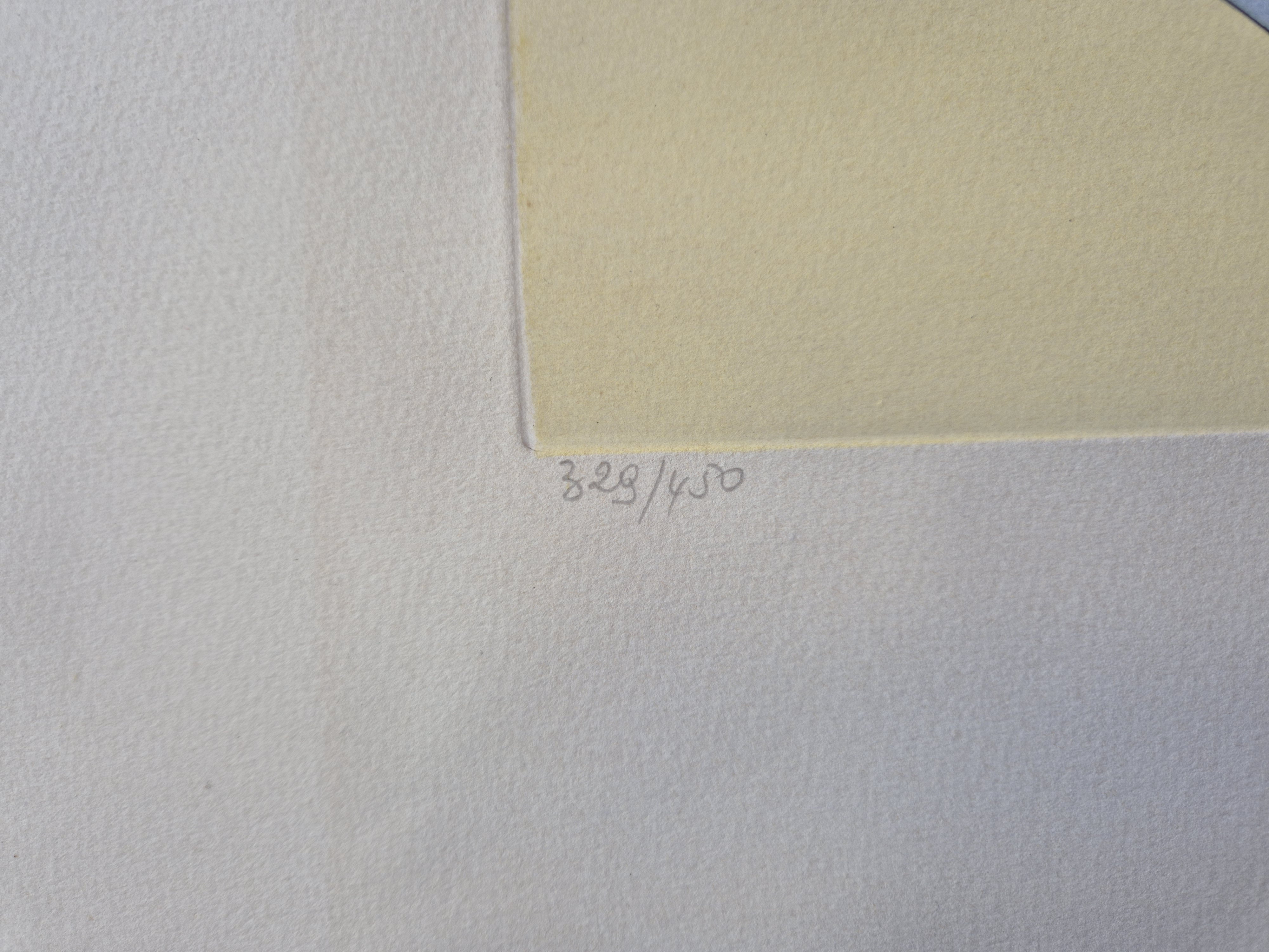 A drawing of a man and a woman in a room.