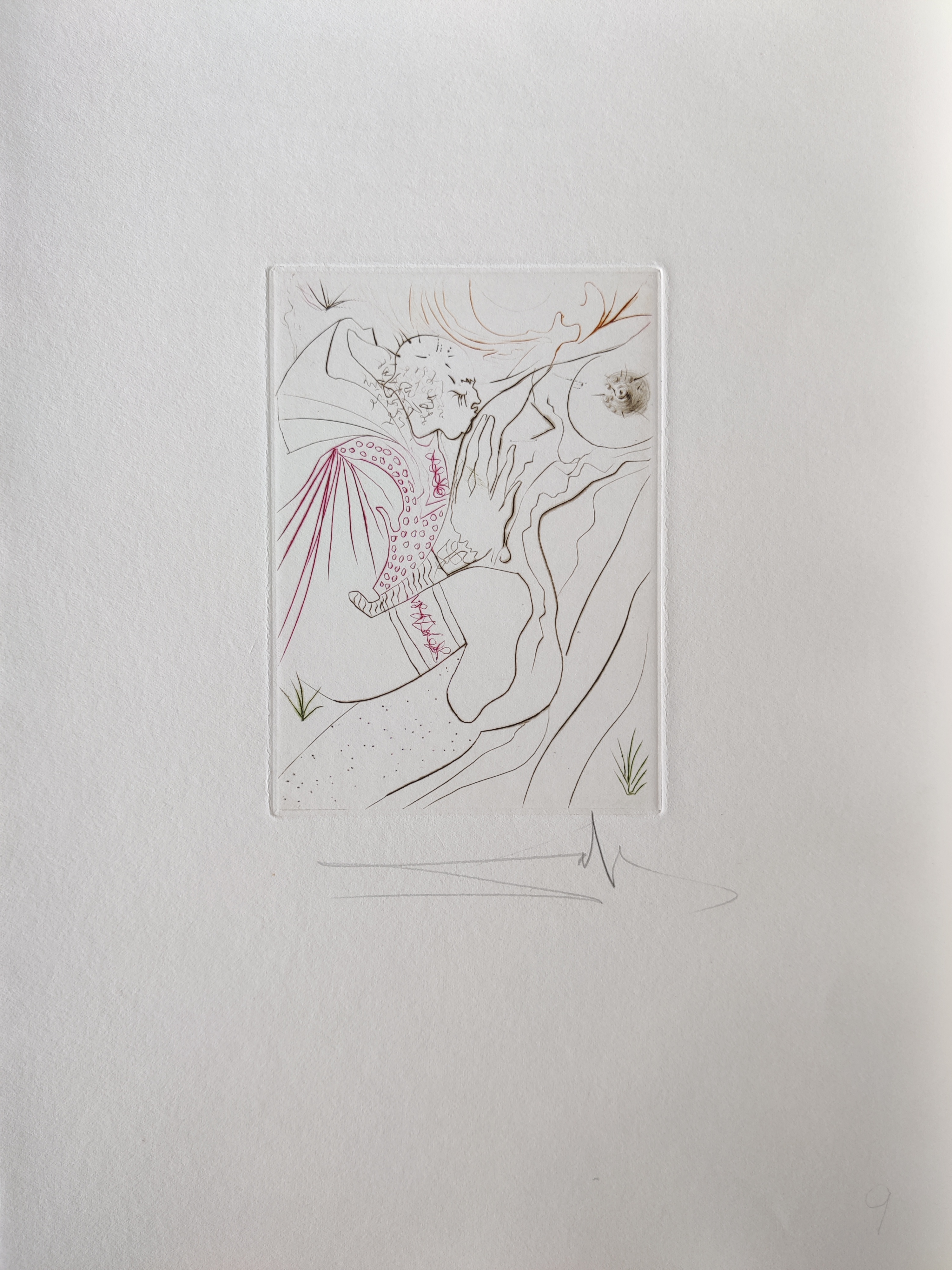 A series of drawings on a white wall. 