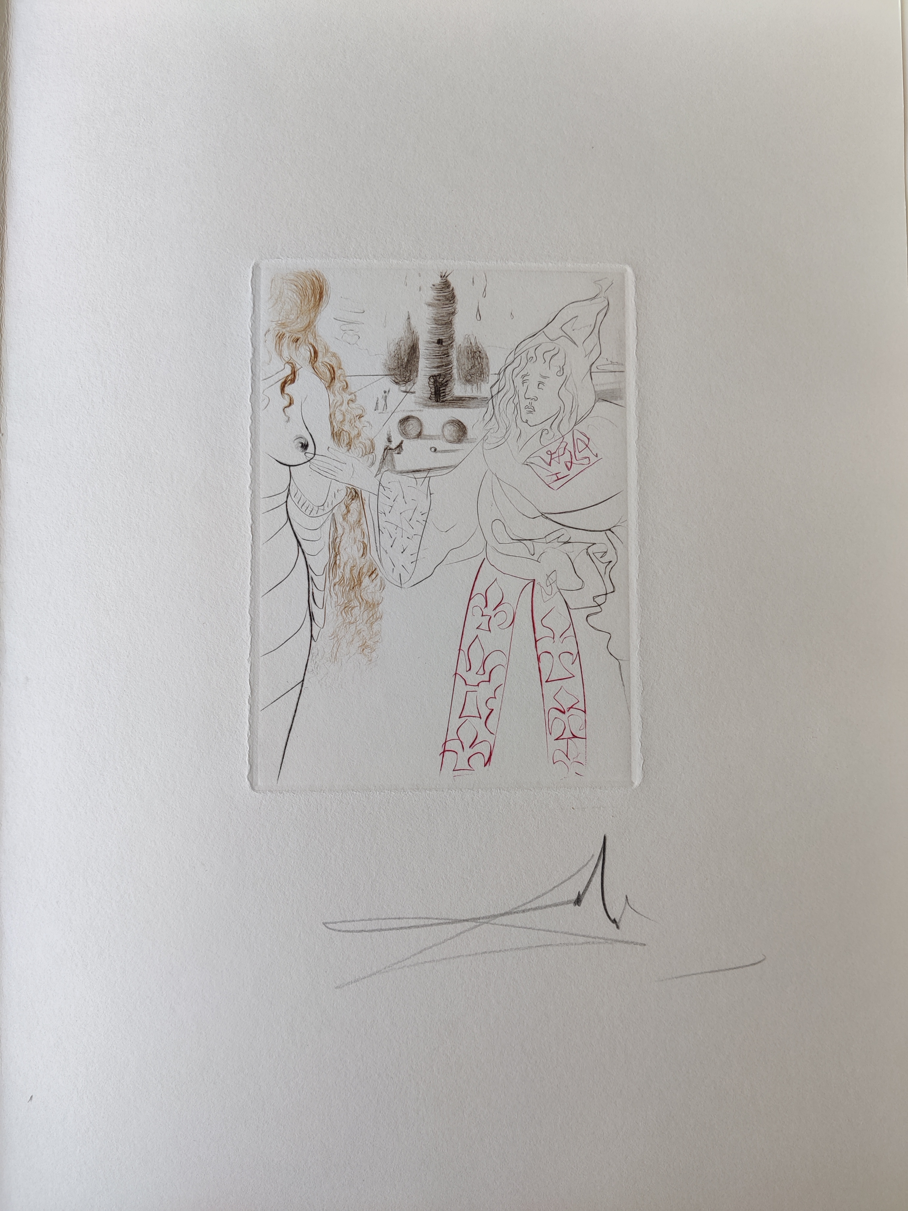 A series of drawings on a white wall. 