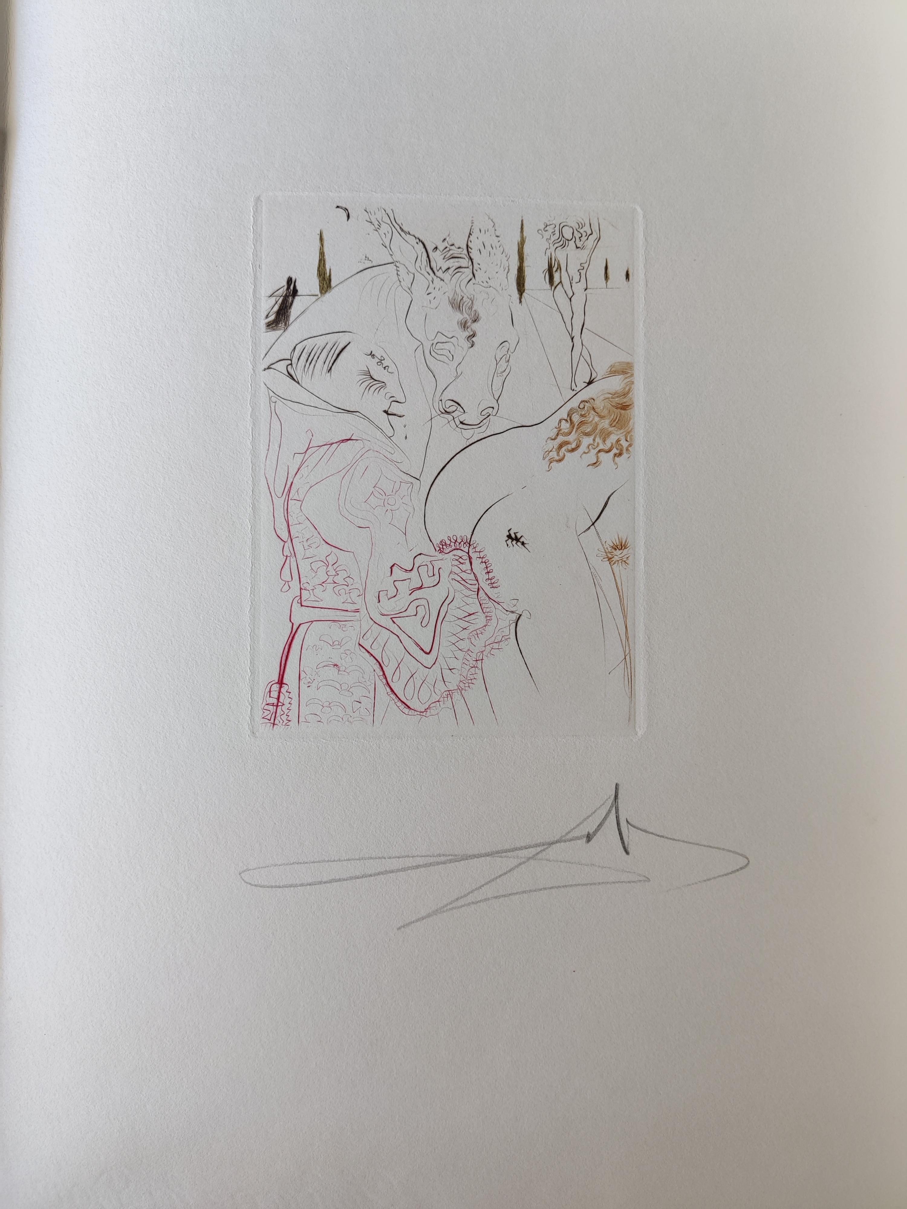 A series of drawings on a white wall. 