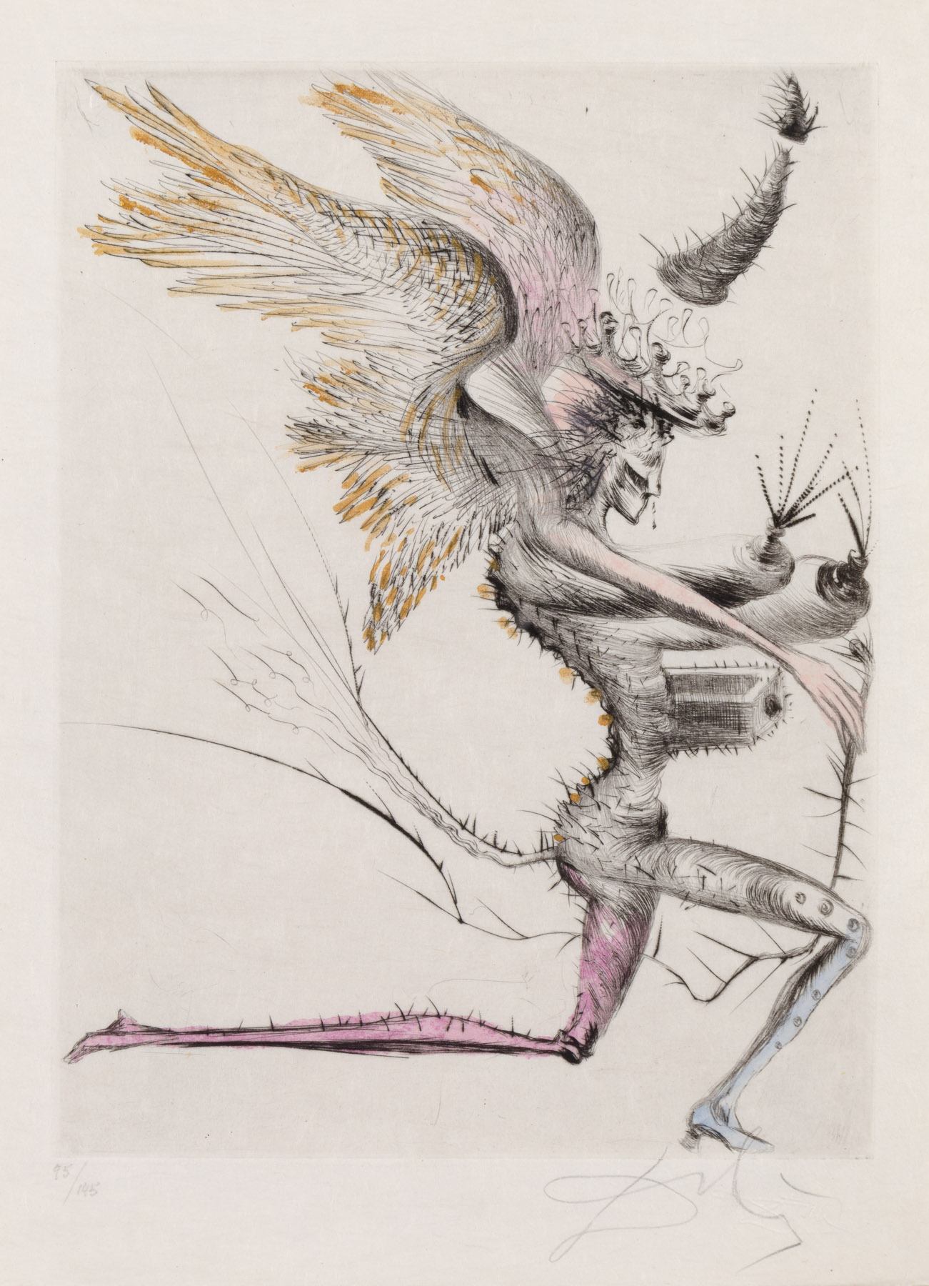 Artwork by Salvador Dalí, Le Démon Ailé, Made of Drypoint 