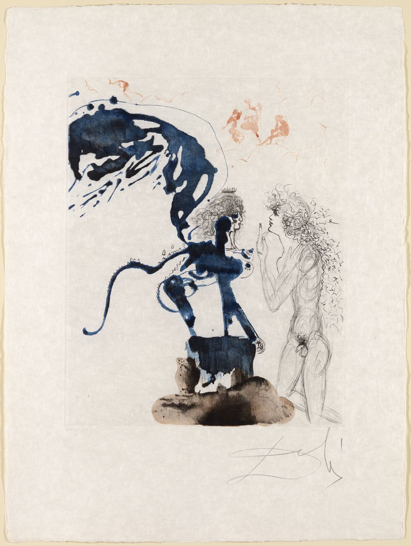 Artwork by Salvador Dalí, Oedipus And Sphinx, Made of Etching & Aquatint 