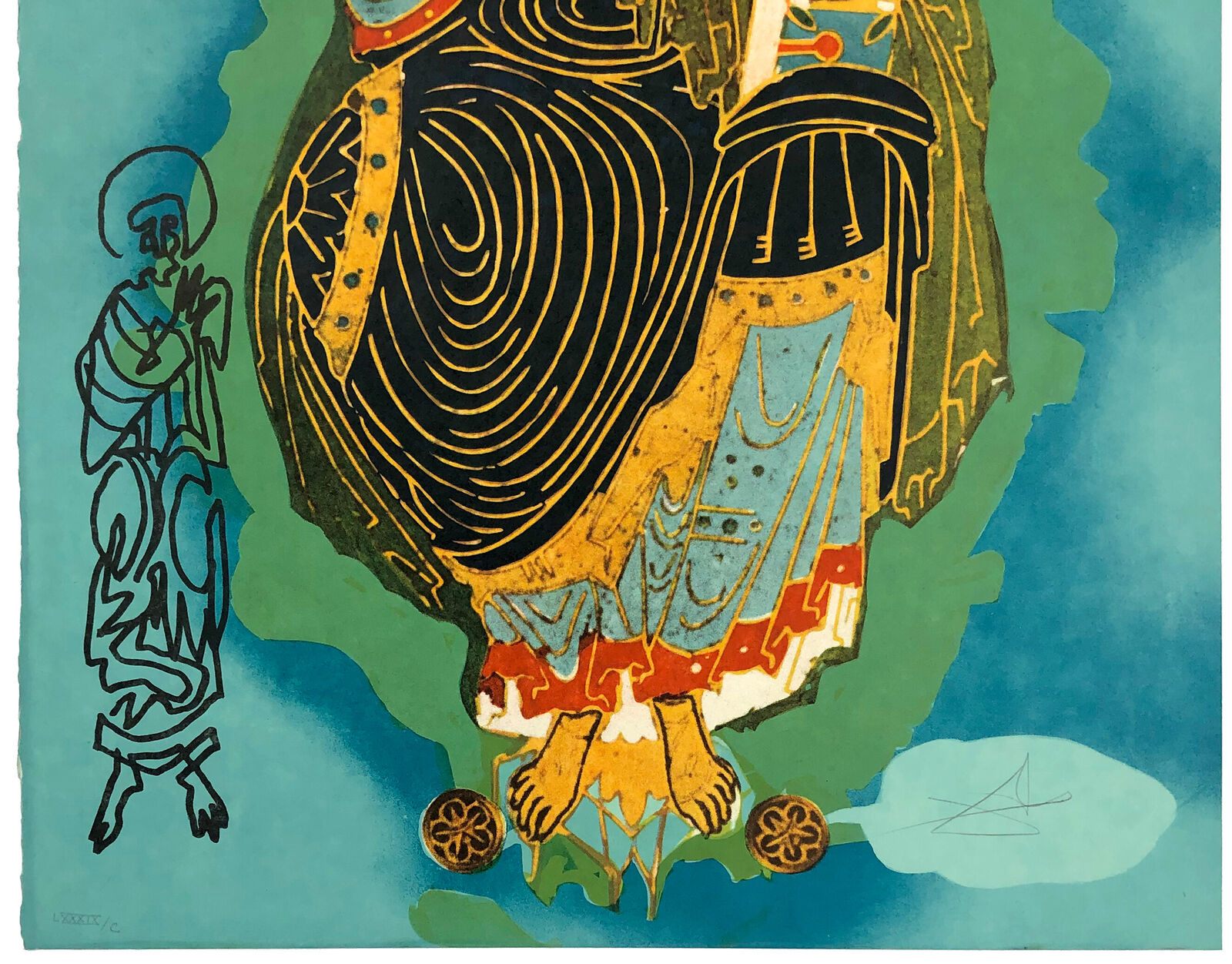 Artwork by Salvador Dalí, Pantocrator - Christ In His Majesty (Tarot 3 of Coins), hand signed lithograph, Made of Lithograph 