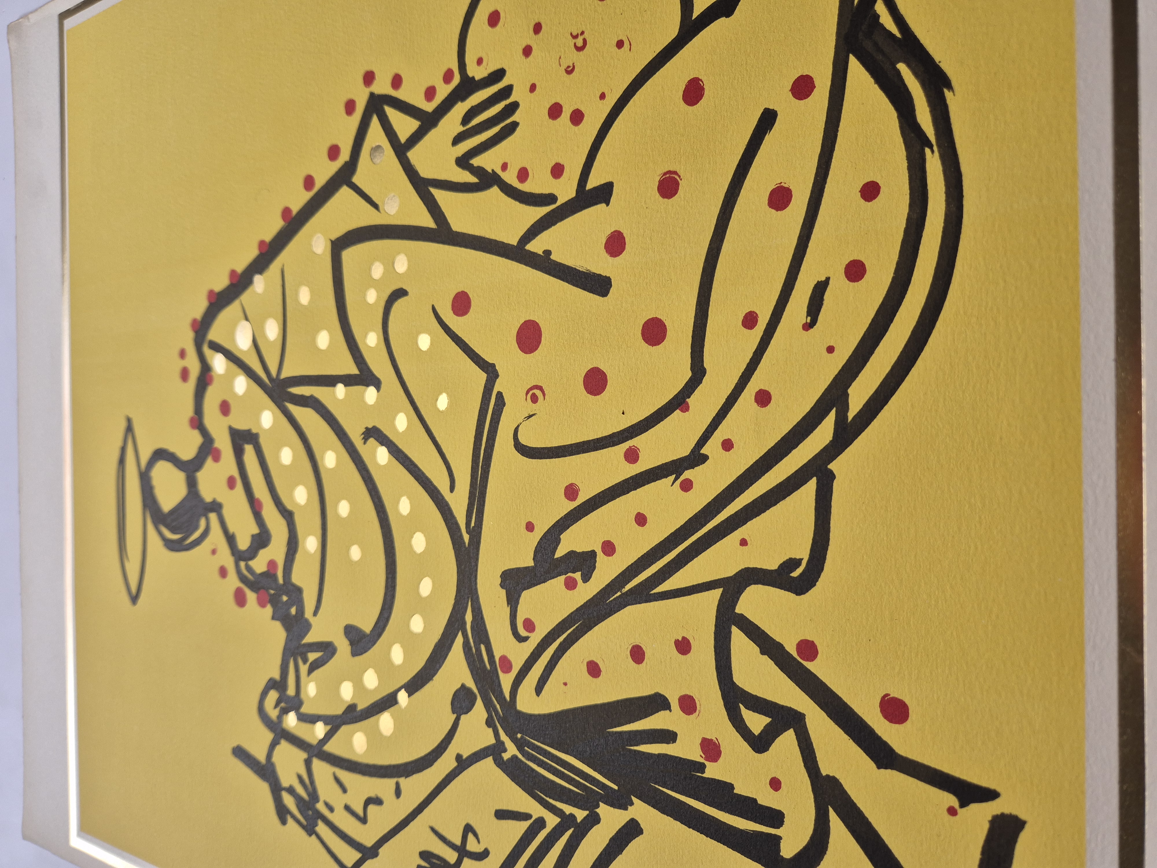 A painting of a woman sitting on a chair.